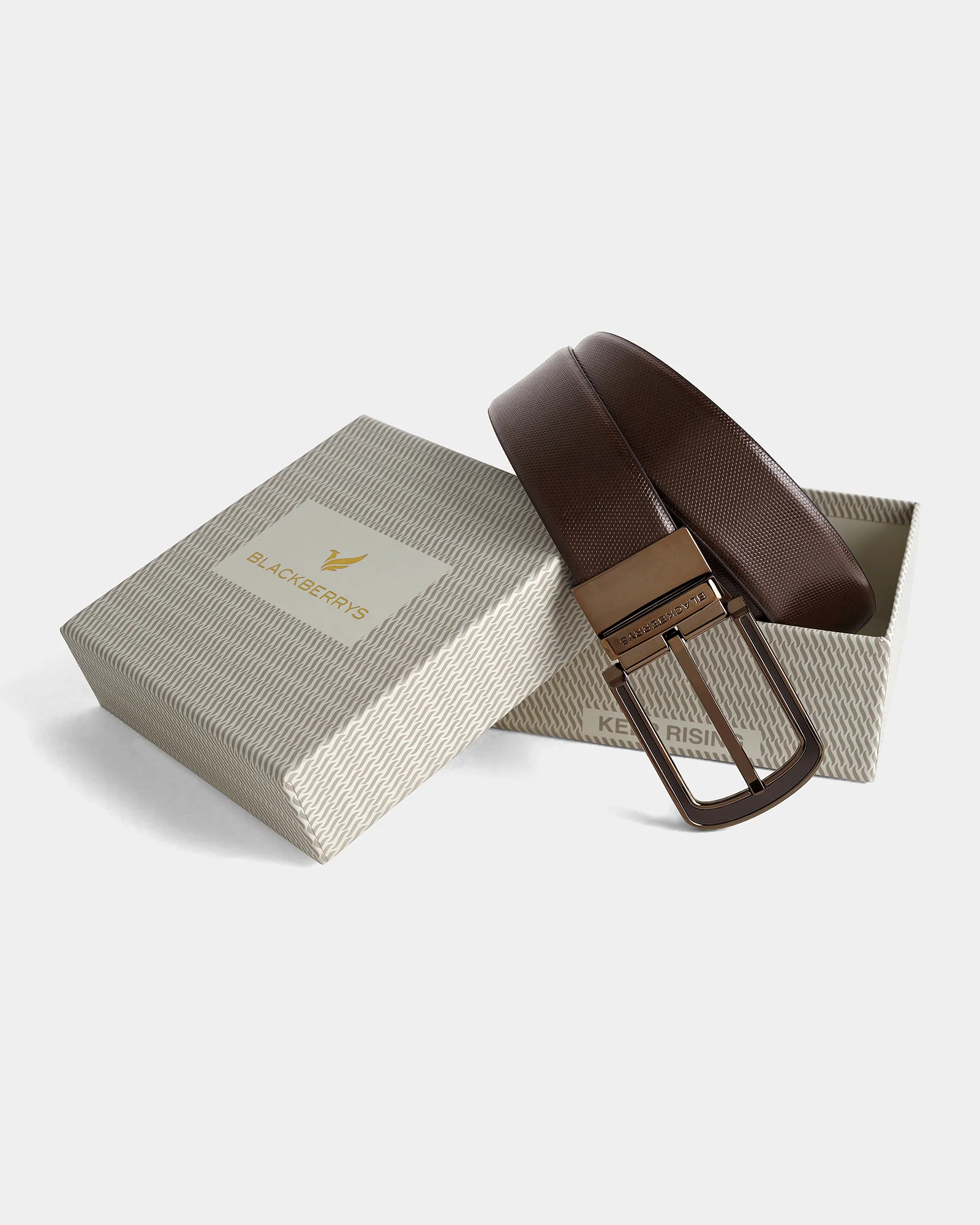 Leather Reversible Brown & Tan Textured Belt - Aplite - Image 6