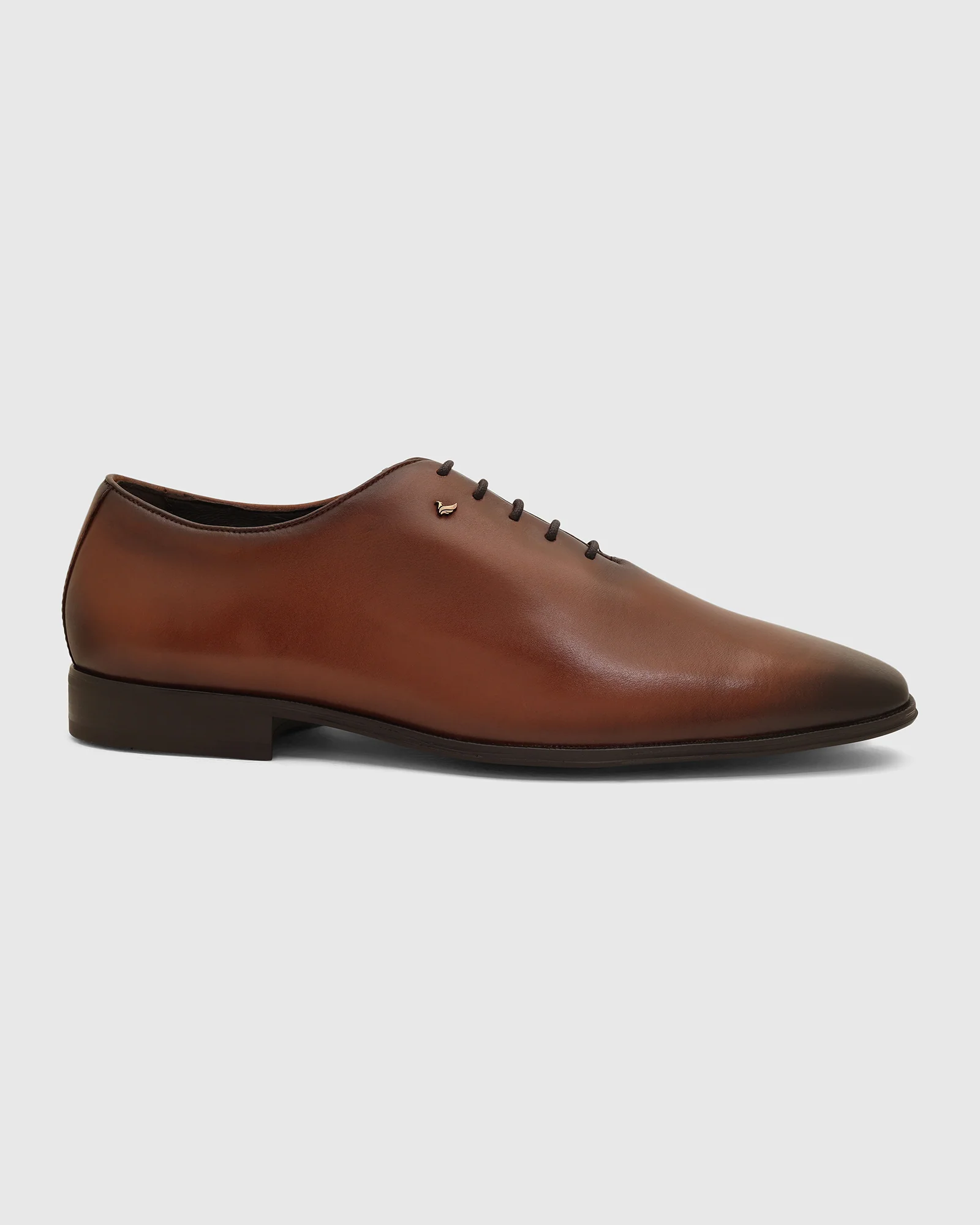 Leather Tan Burgundy Solid Shoes - Von - Image 5