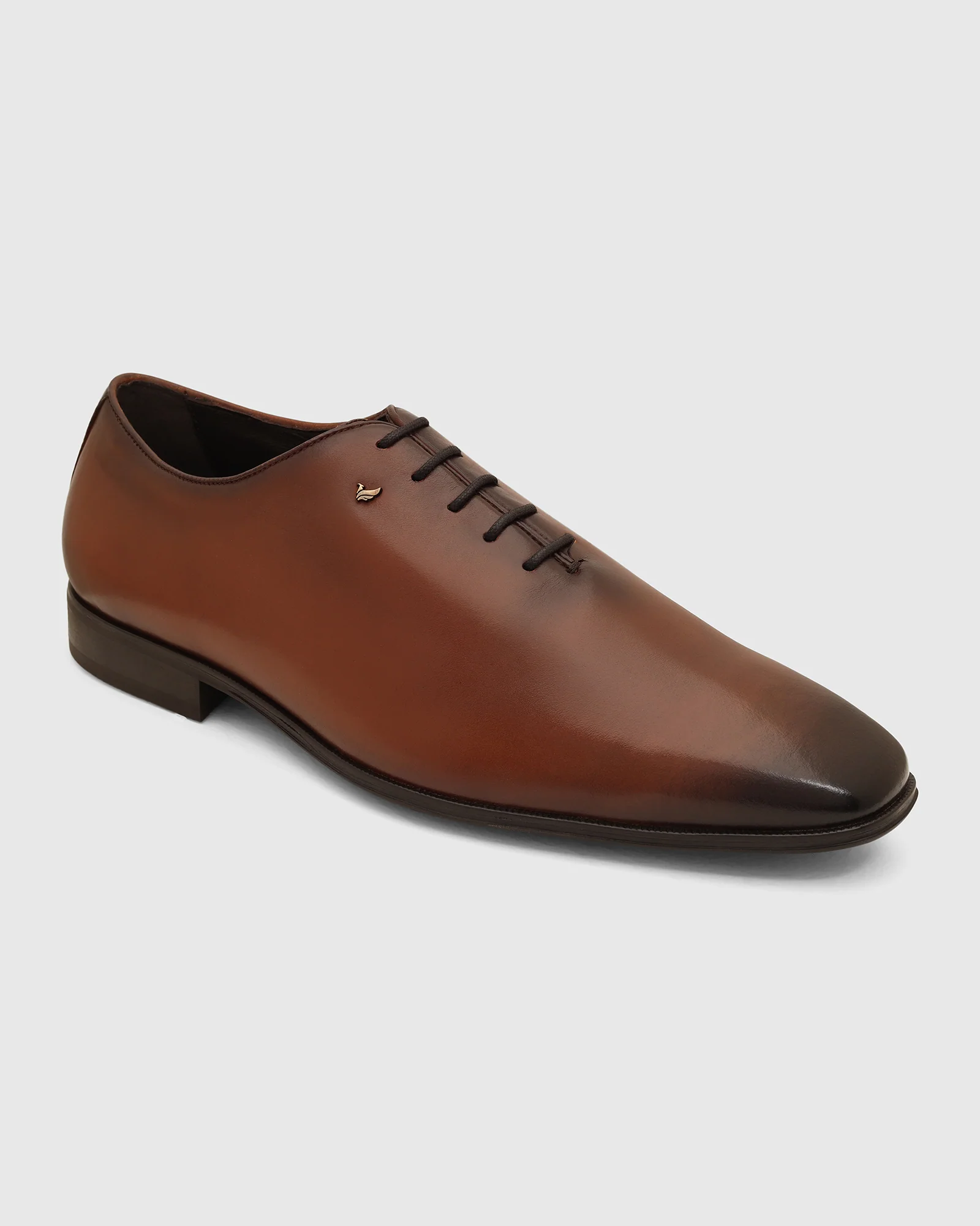 Leather Tan Burgundy Solid Shoes - Von - Image 7