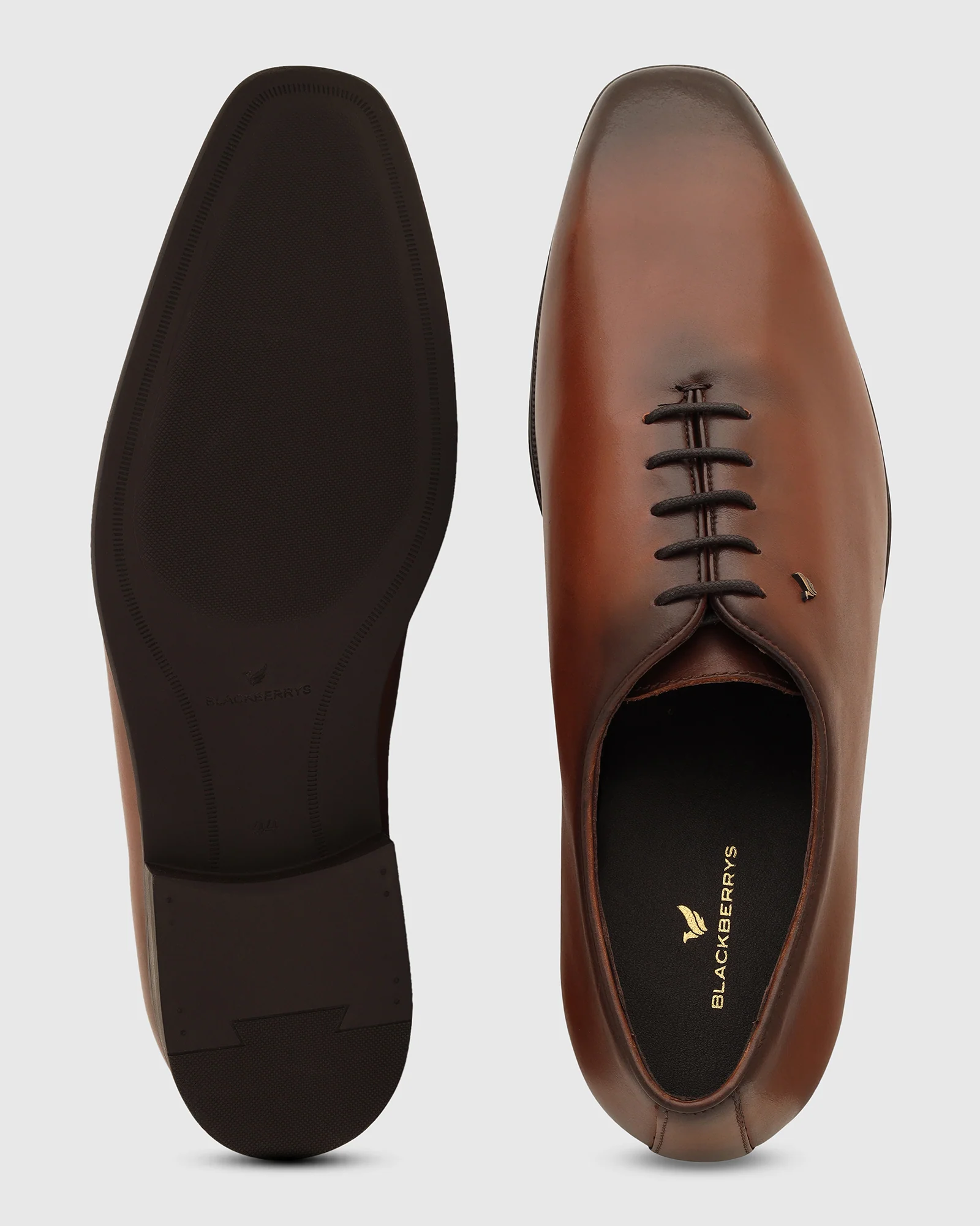 Leather Tan Burgundy Solid Shoes - Von - Image 8