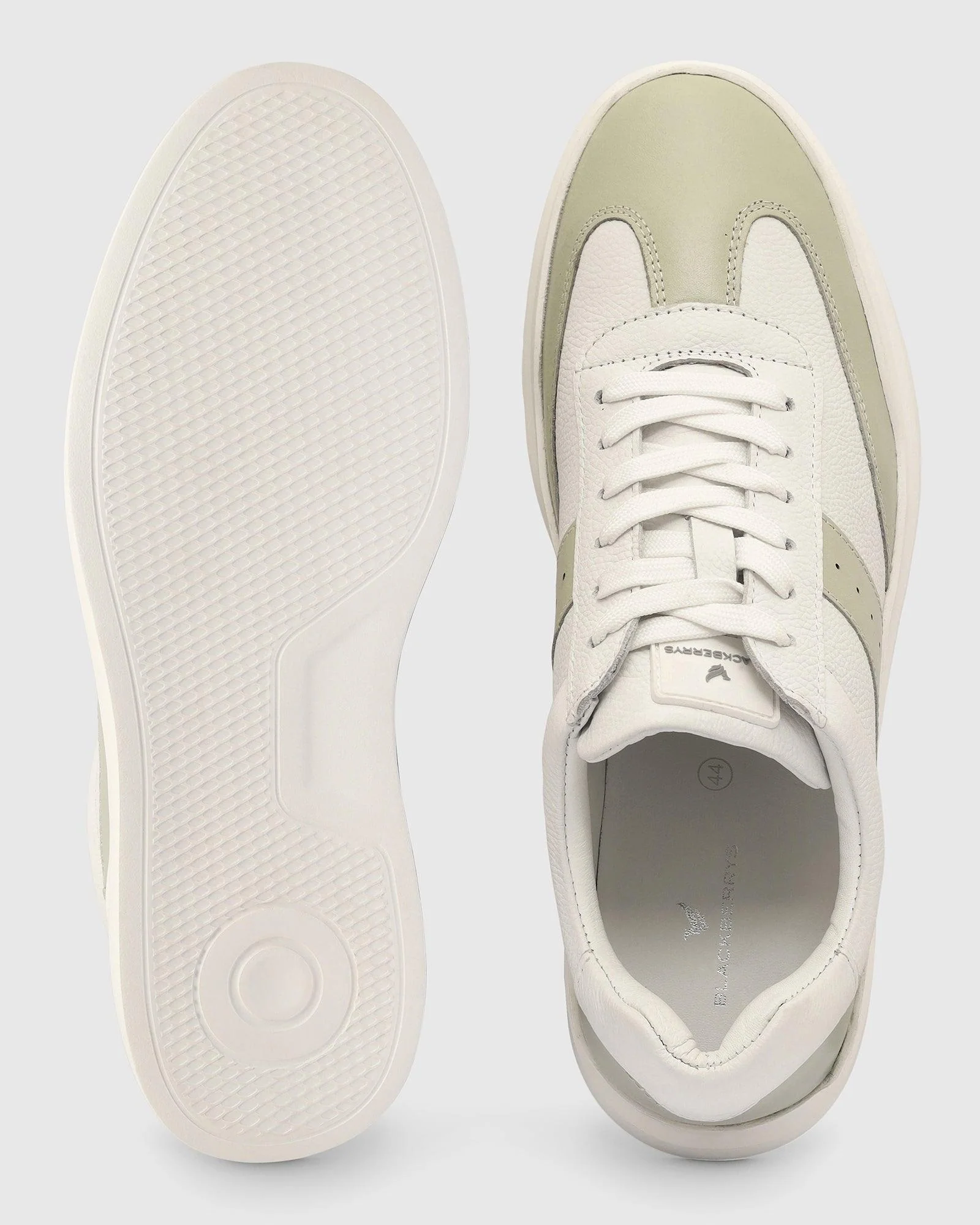 Leather White Solid Sneakers - Tammy - Image 3