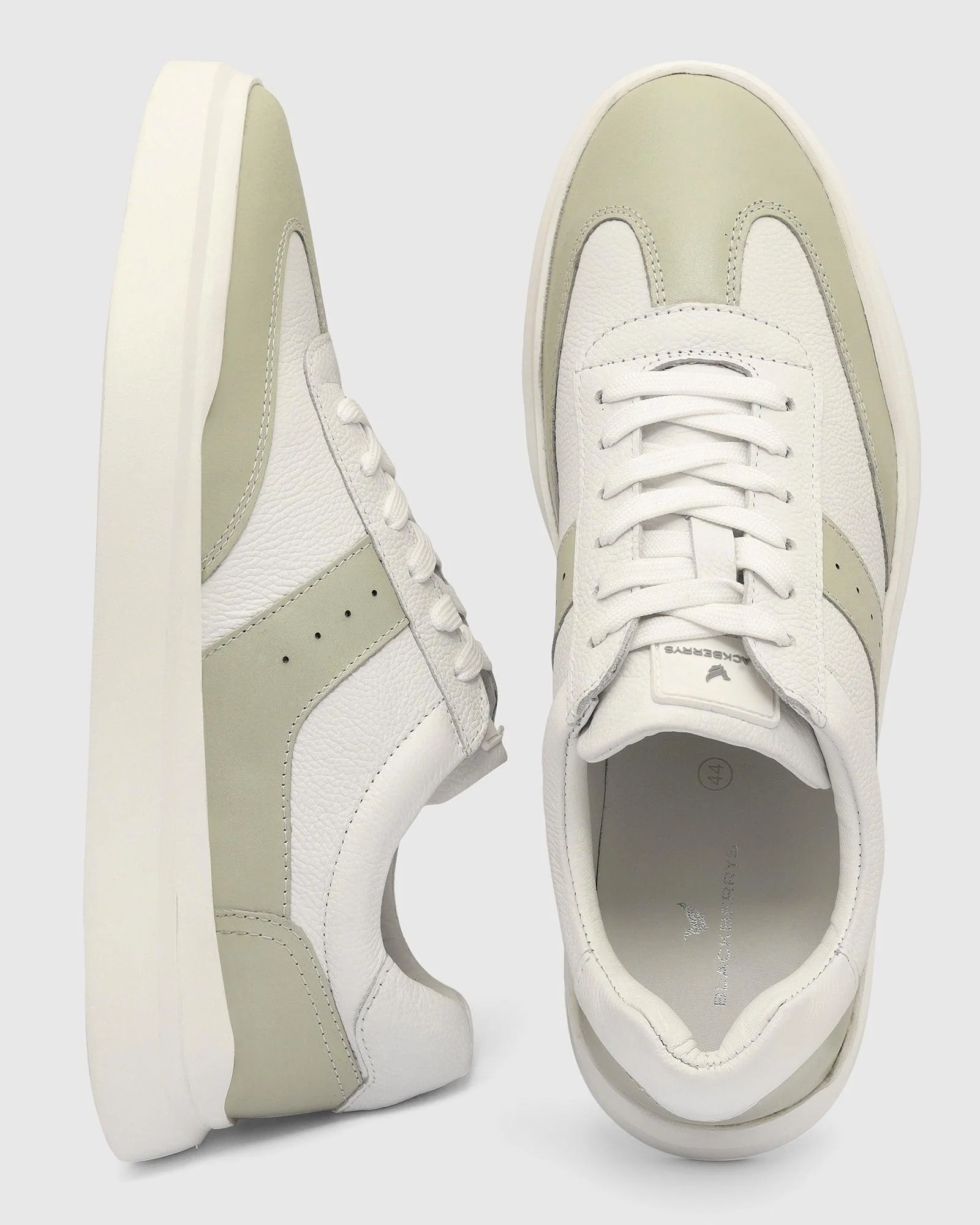 Leather White Solid Sneakers - Tammy - Image 4