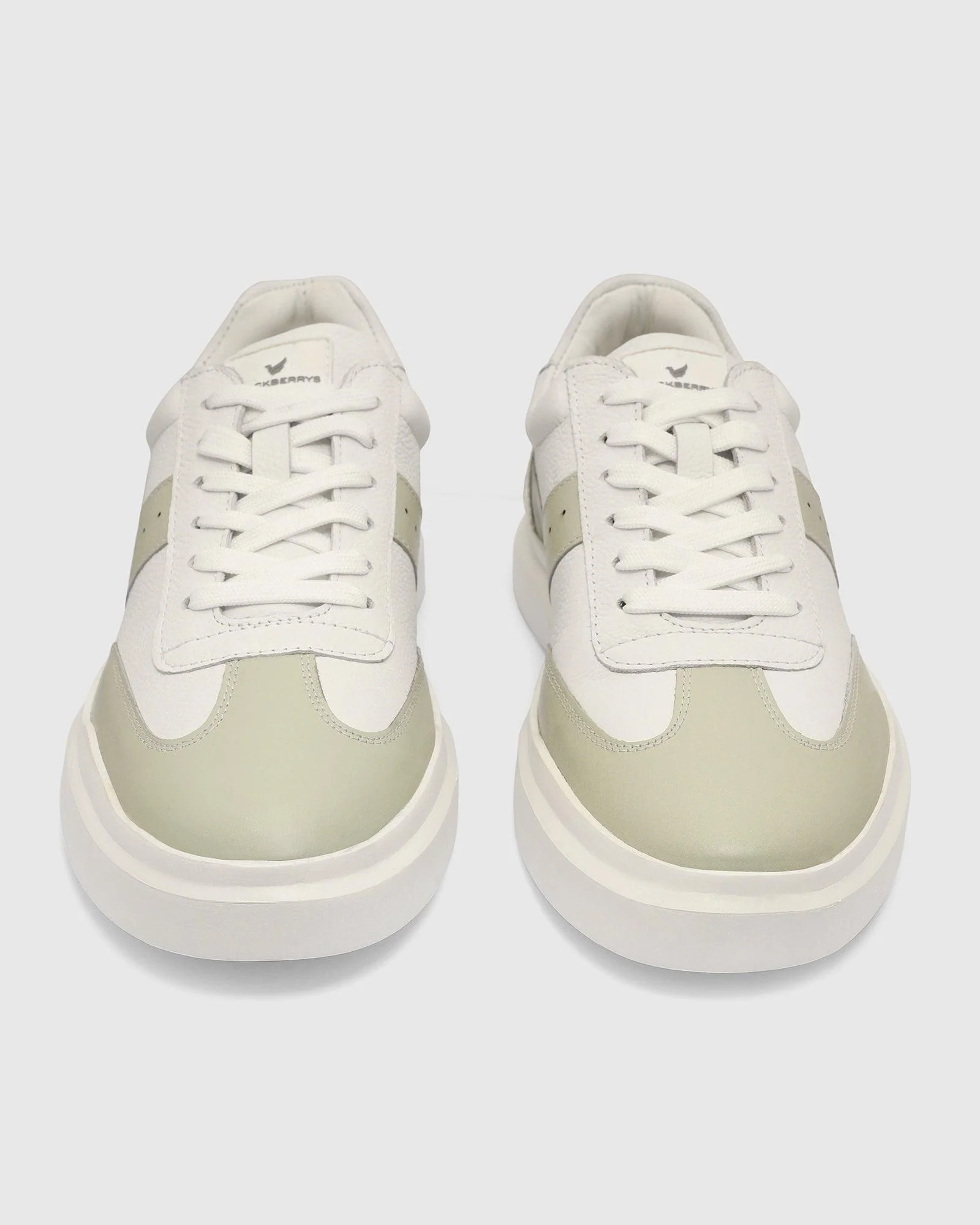Leather White Solid Sneakers - Tammy - Image 7