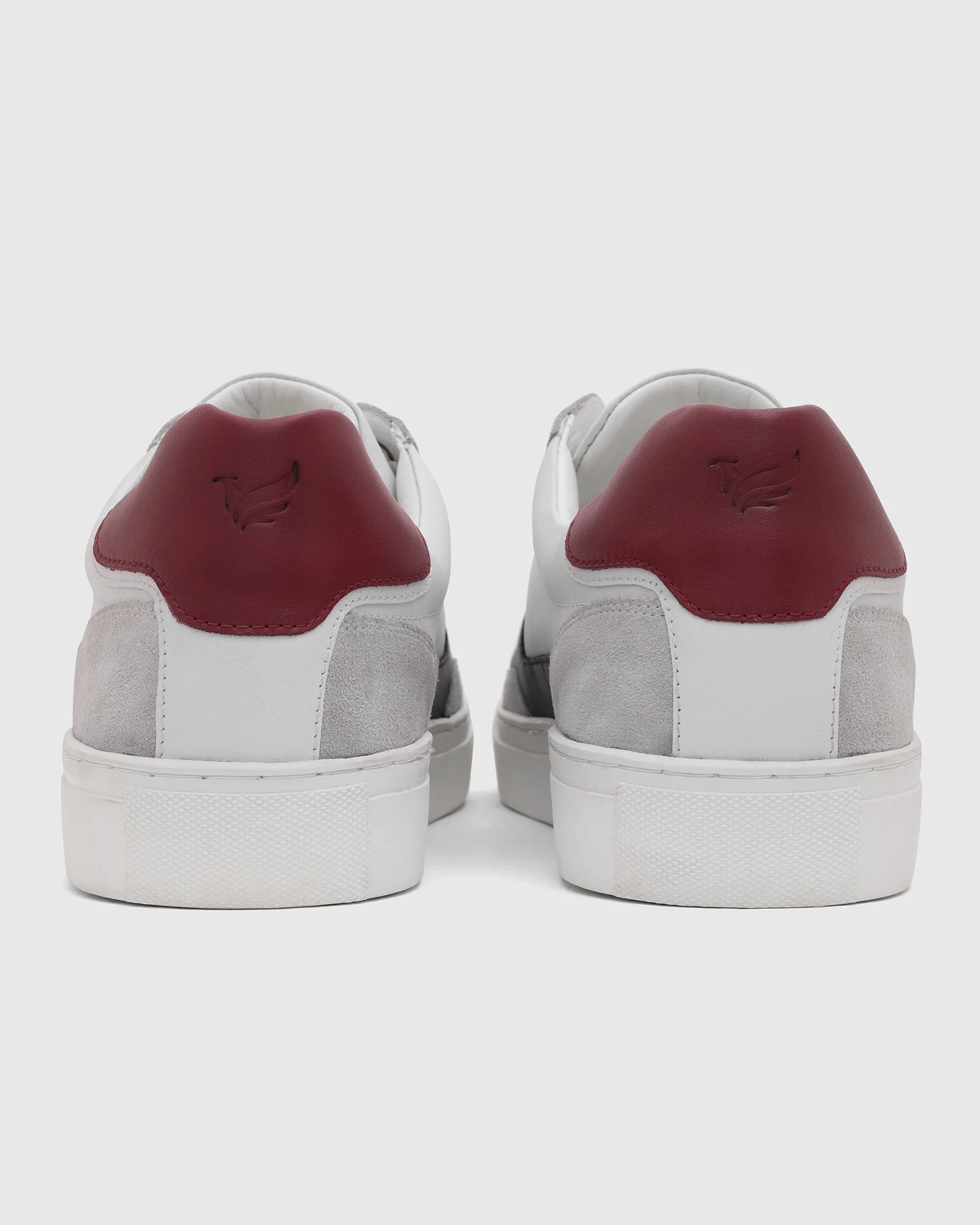 Leather White Solid Sneakers - Viva - Image 7