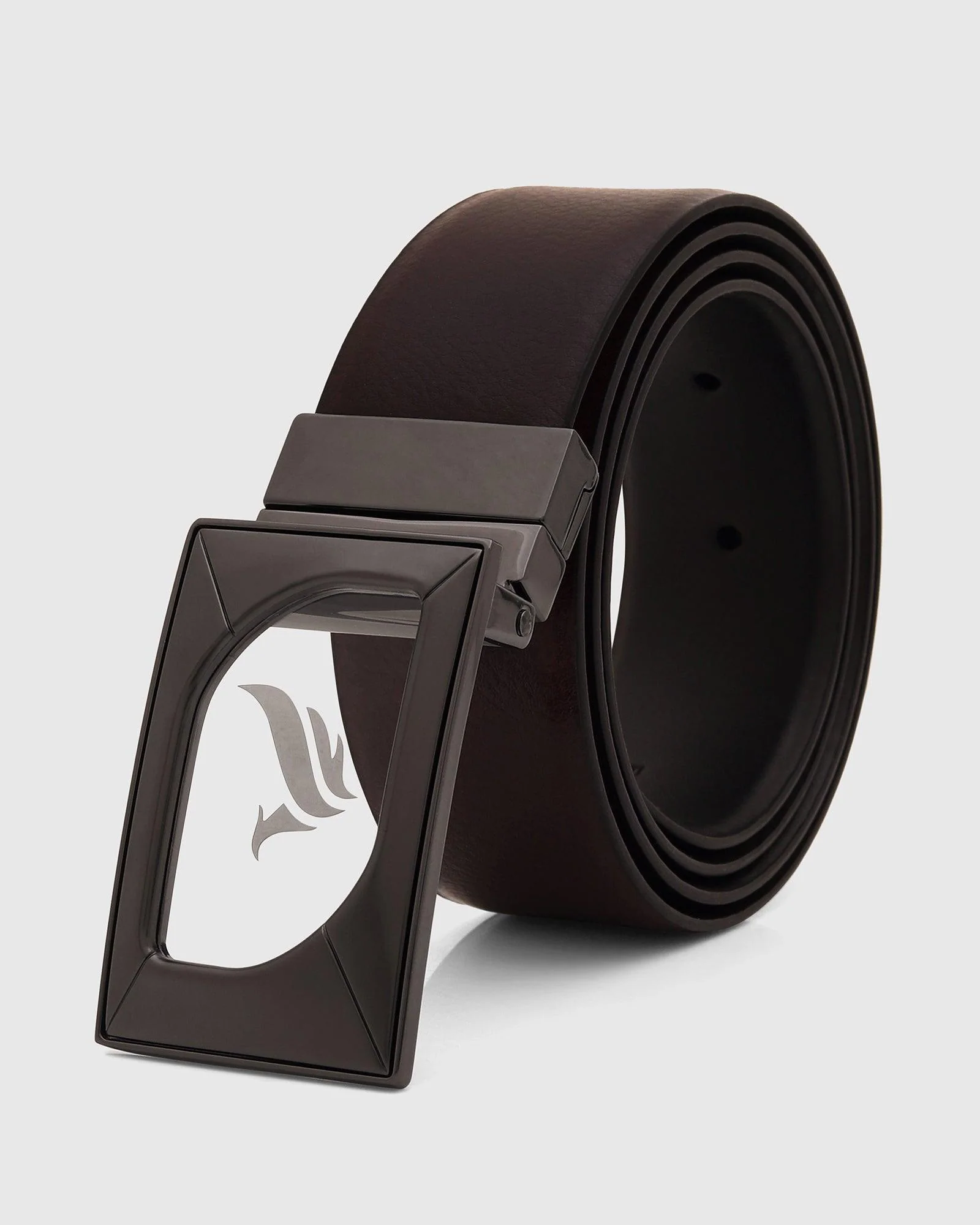 Leather Reversible Wine & Black Solid Belt - Urimon - Image 4