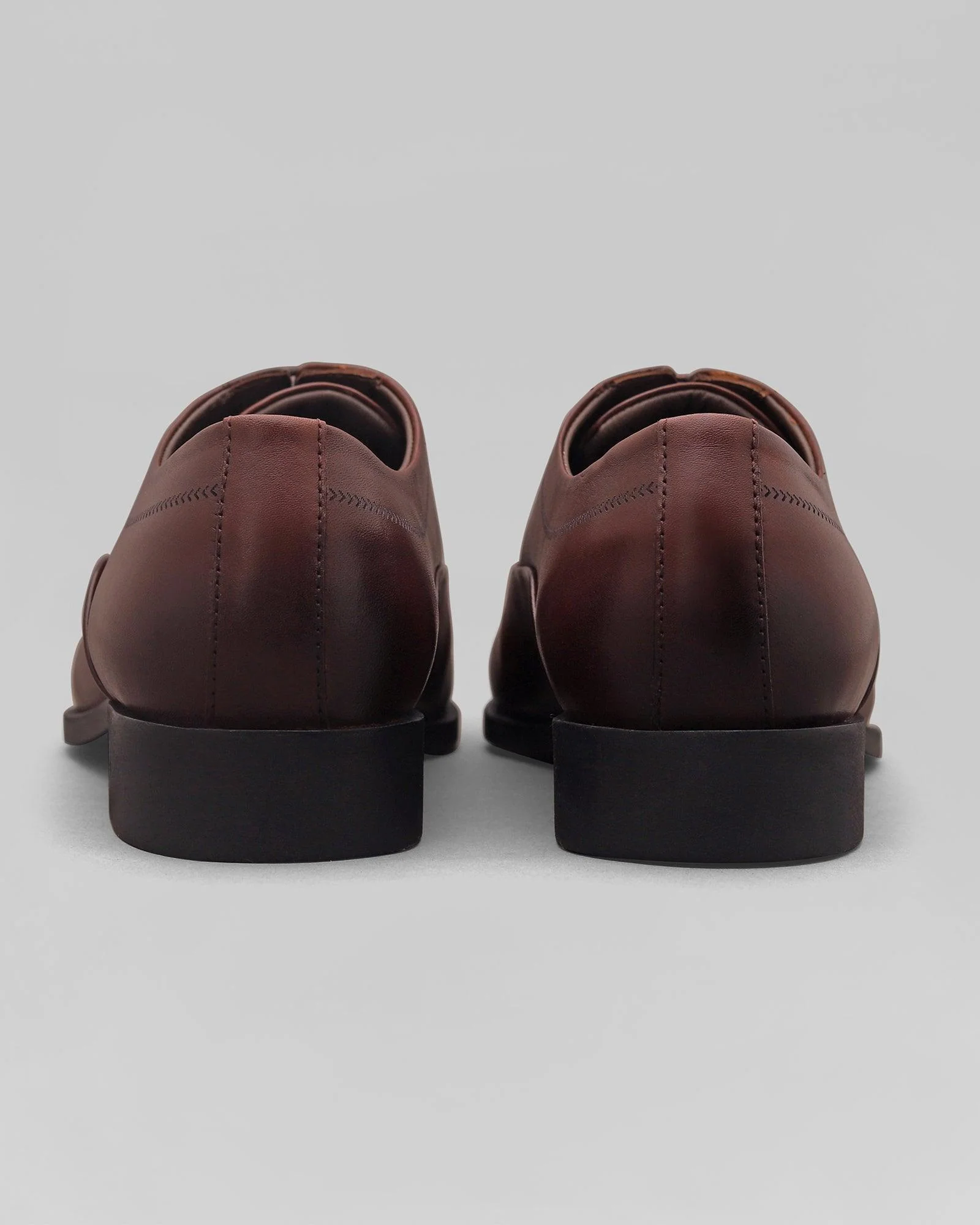 Must Haves Leather Burgundy Solid Oxford Shoes - Lebum - Image 4