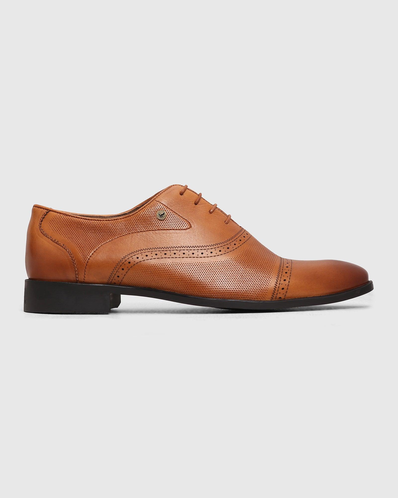 Must Haves Leather Tan Textured Oxford Shoes - Lewis - Image 5