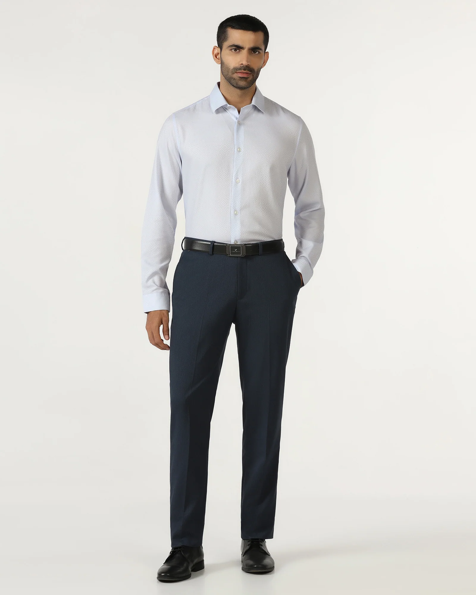 Light Blue Jacquard Shirt - Render - Image 3