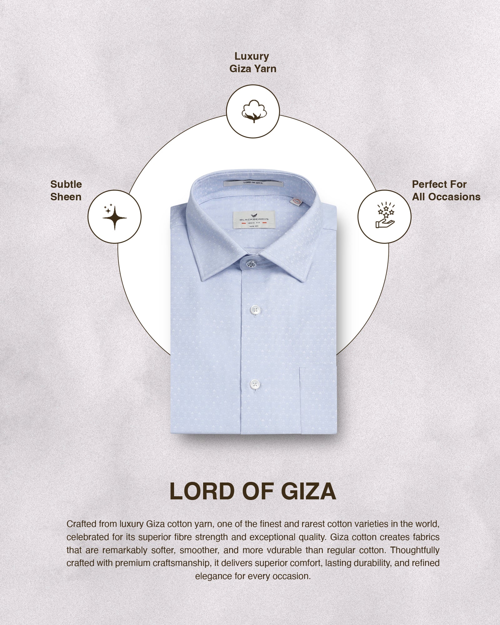 Light Blue Jacquard Shirt - Rile - Image 5