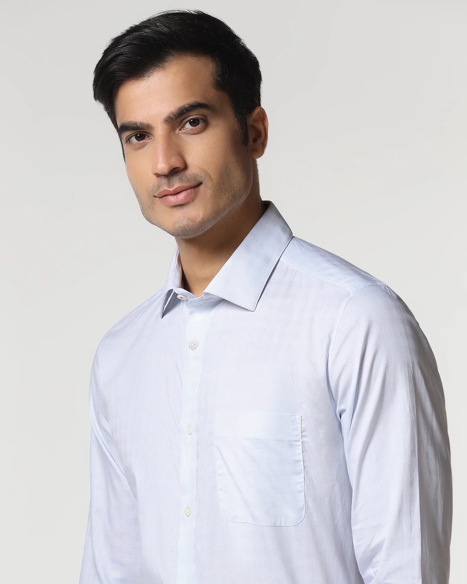 Light Blue Luxe Jacquard Shirt - Lyric - Image 4