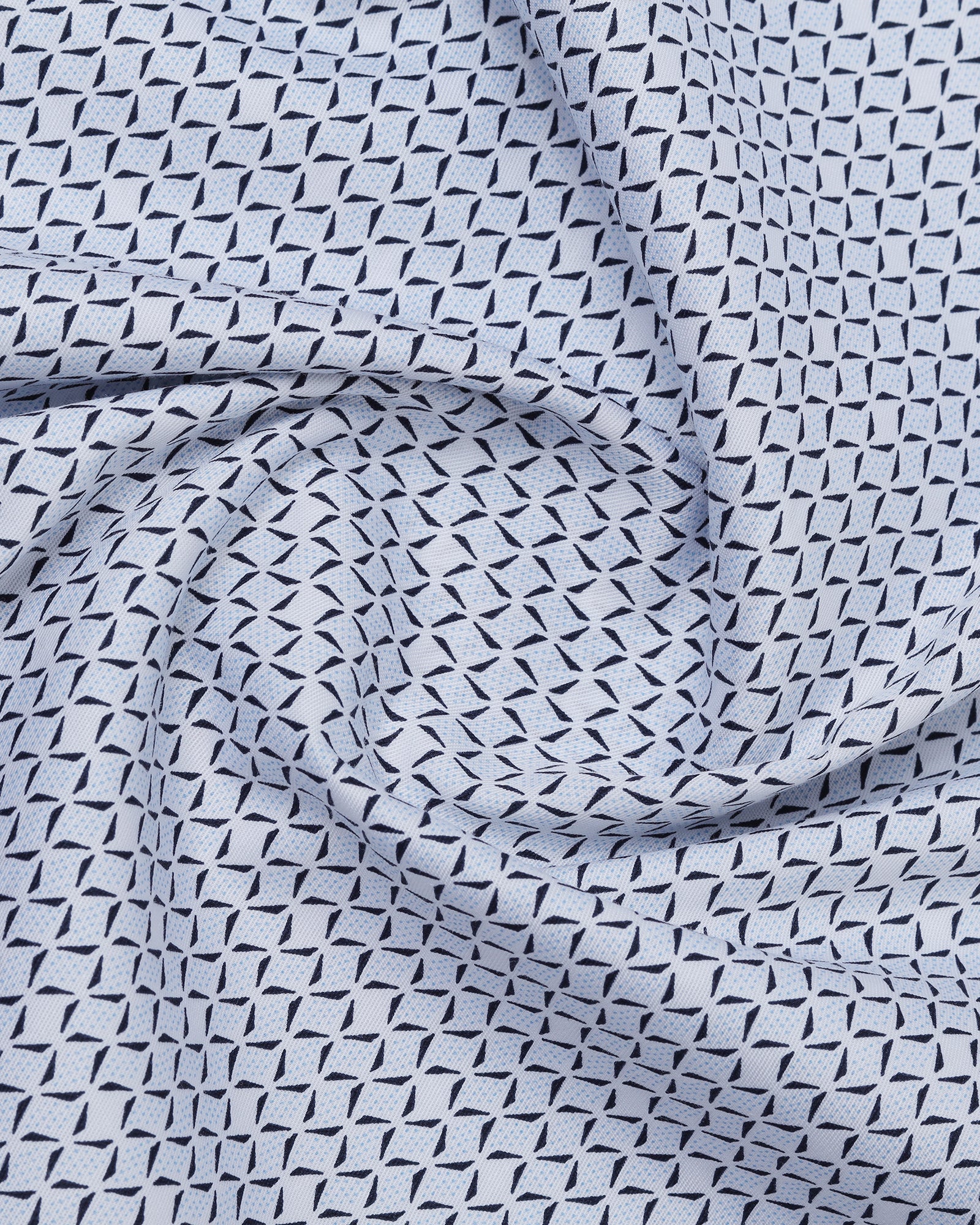 Light Blue Unwrinkle Printed Shirt - Everest - Image 6