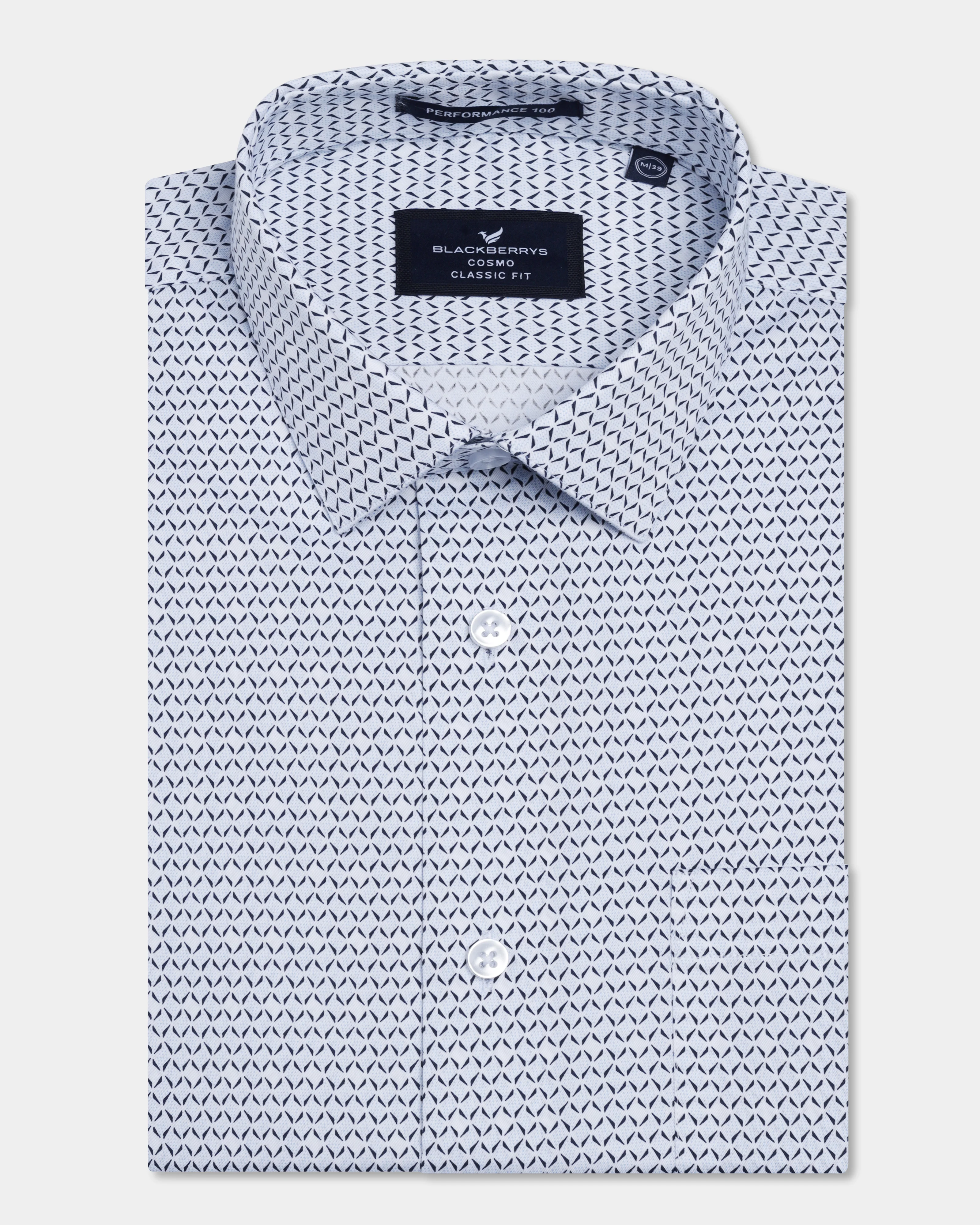 Light Blue Half Sleeve Non Iron Printed Shirt - Everest - Image 5