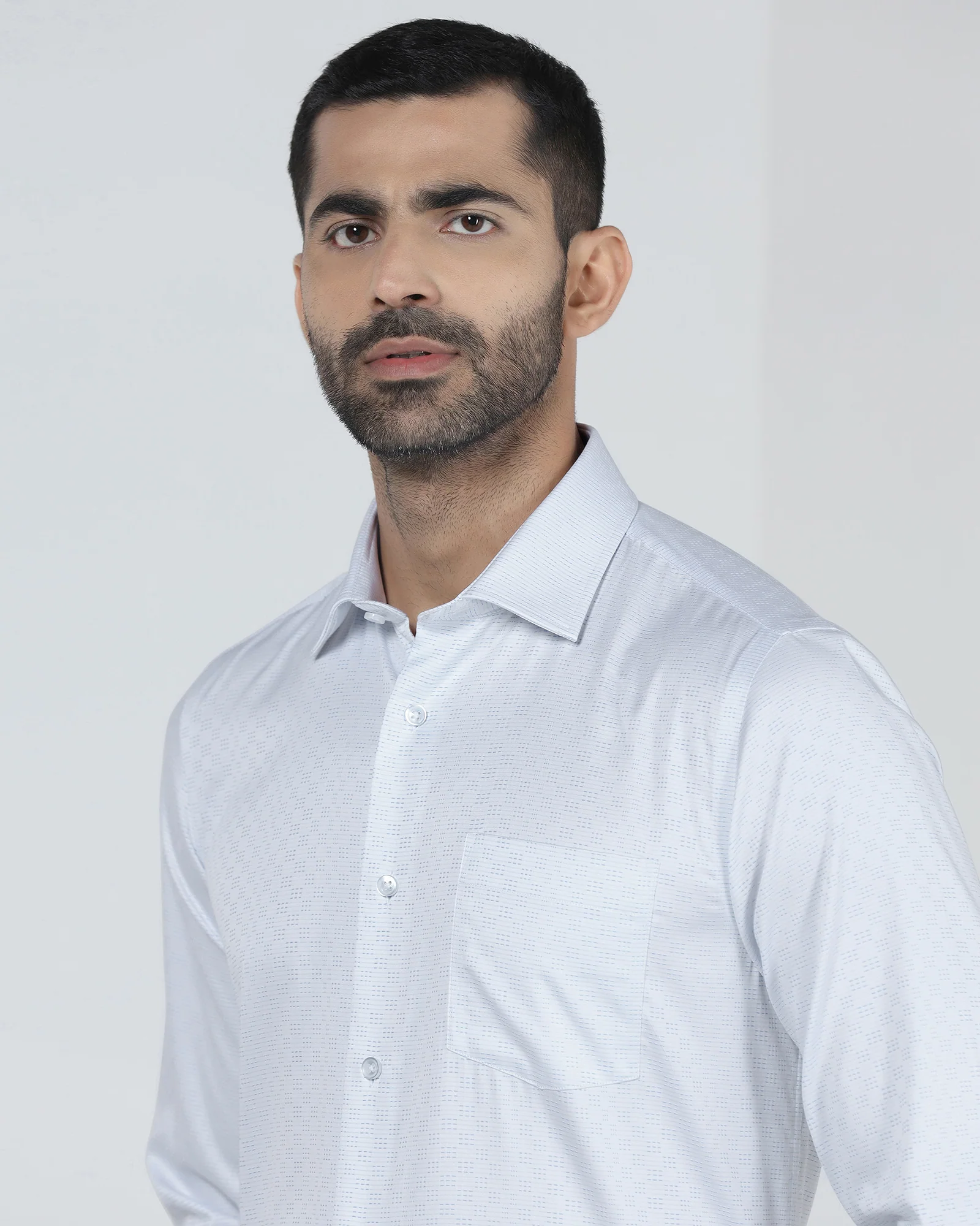 Light Blue Unwrinkle Textured Shirt - Easton - Image 4
