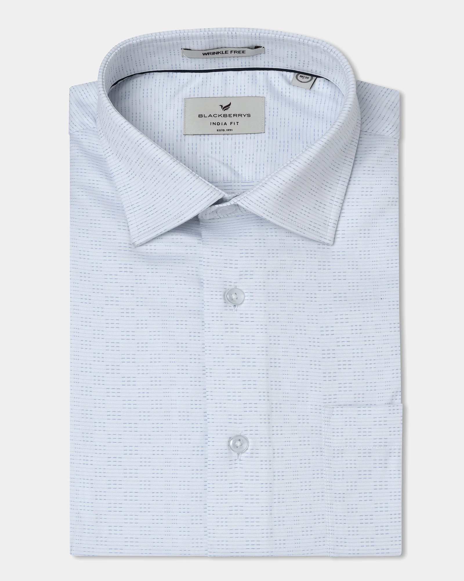 Light Blue Unwrinkle Textured Shirt - Easton - Image 5