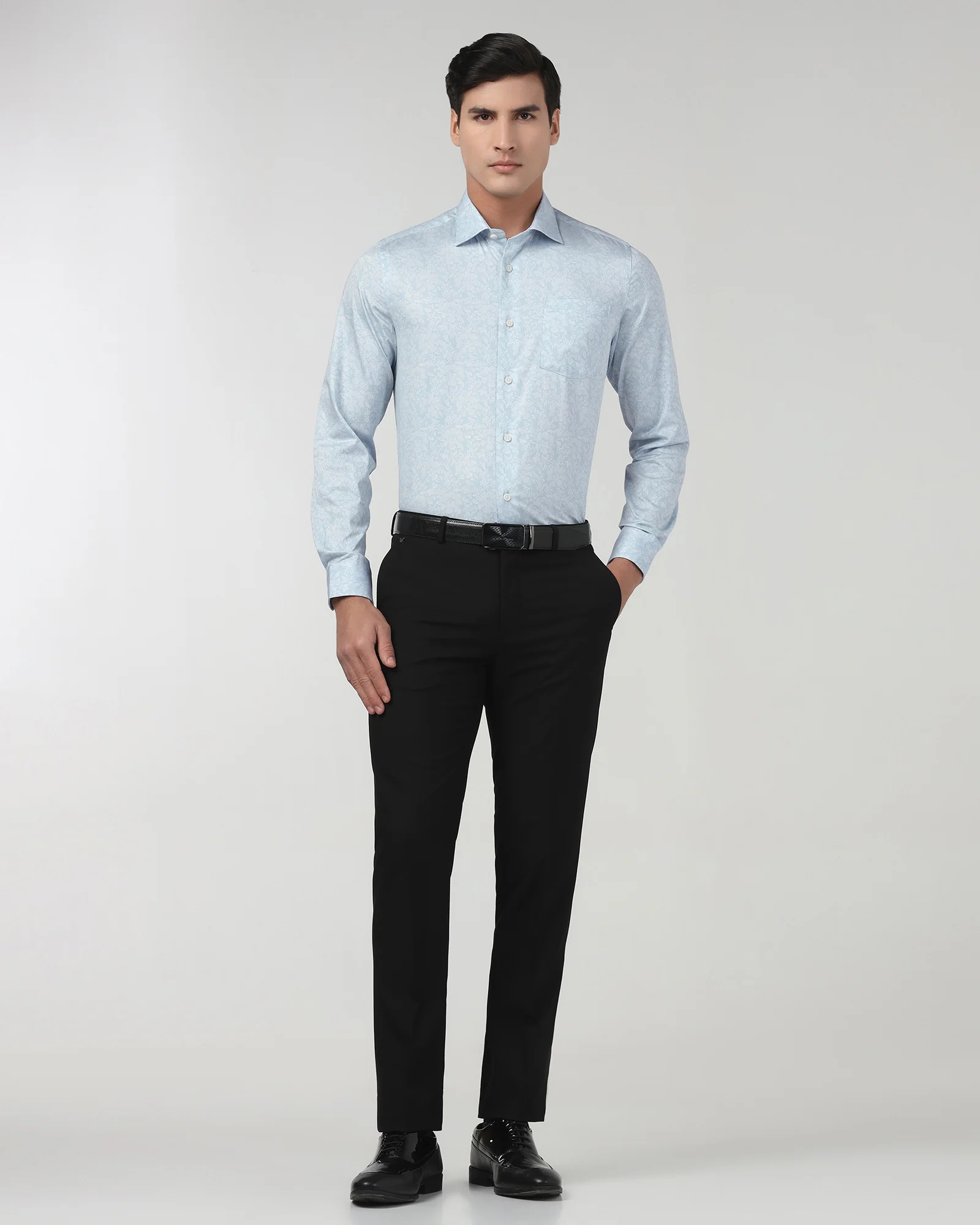 Light Blue Printed Shirt - Halen - Image 3