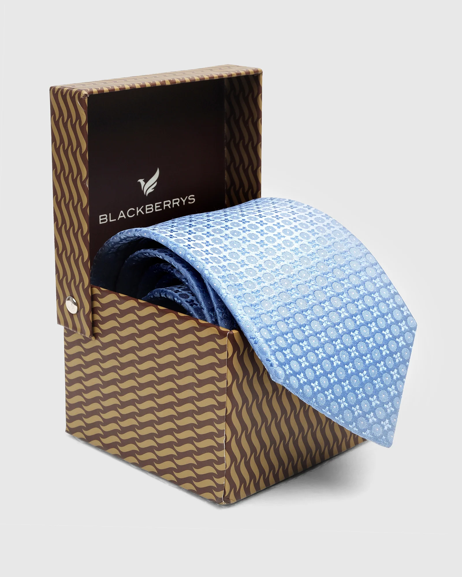 Light Blue Silk Jacquard Tie - Wayne - Image 6