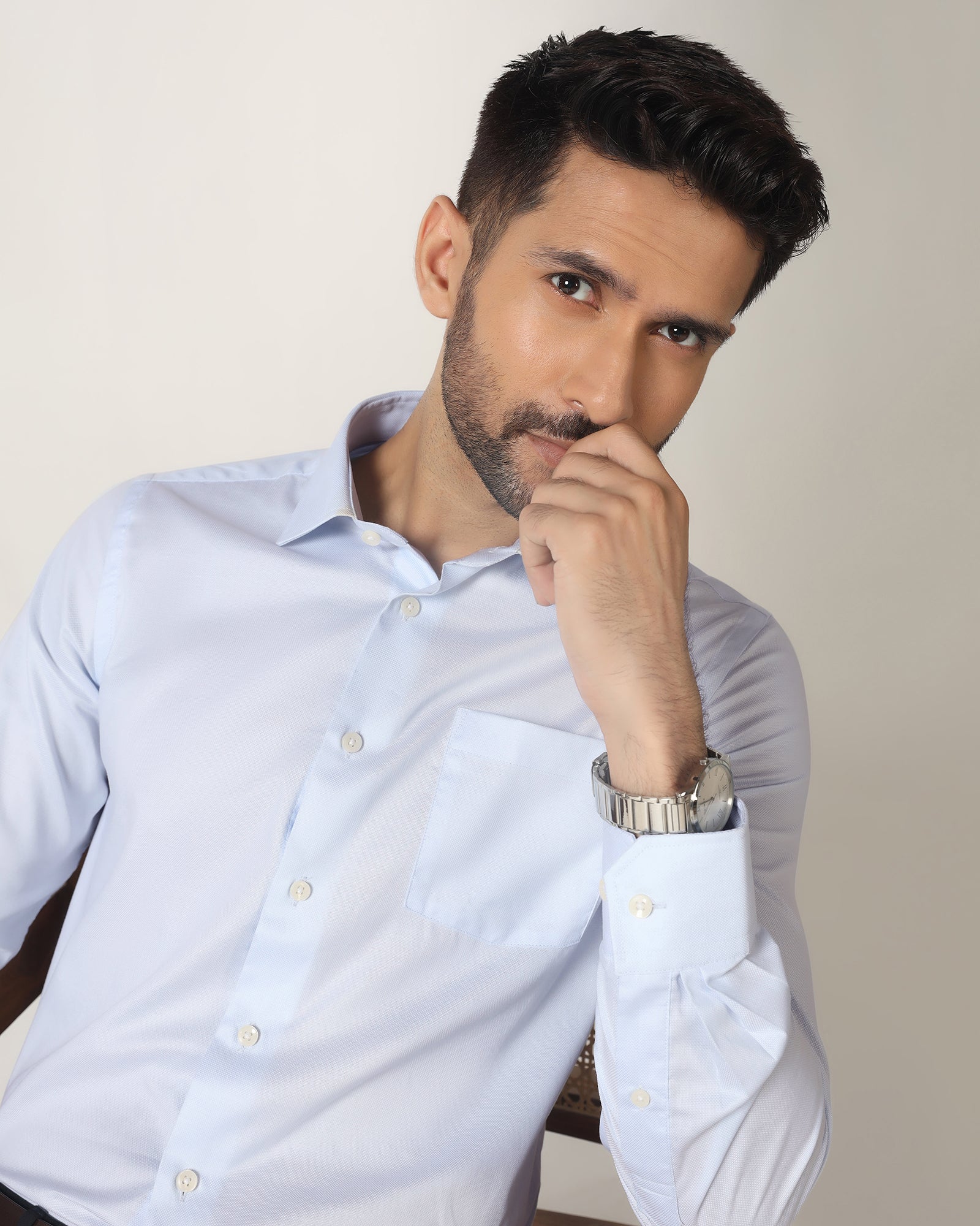 Light Blue Solid Shirt - Rally
