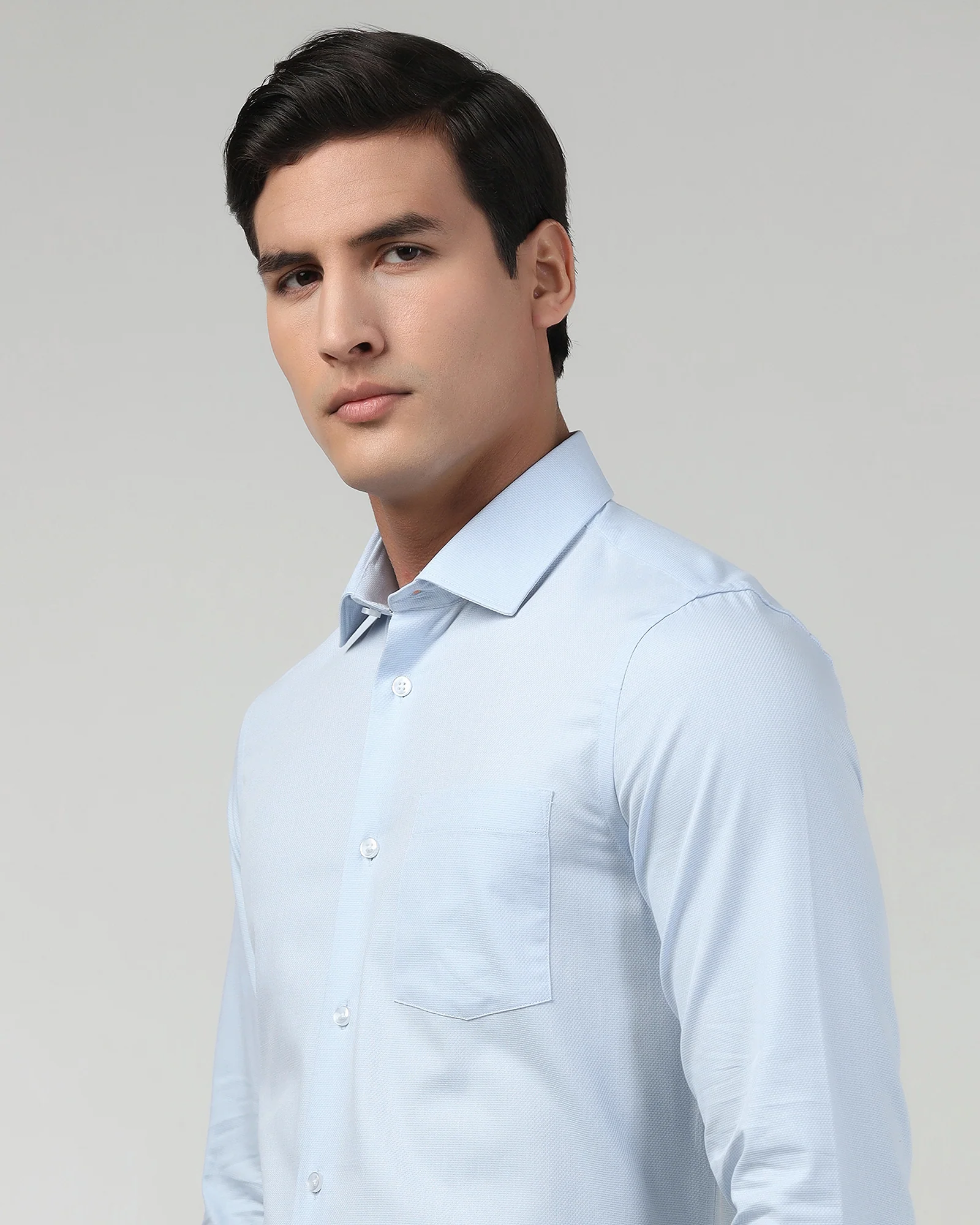 Light Blue Textured Shirt - Hawker - Image 4