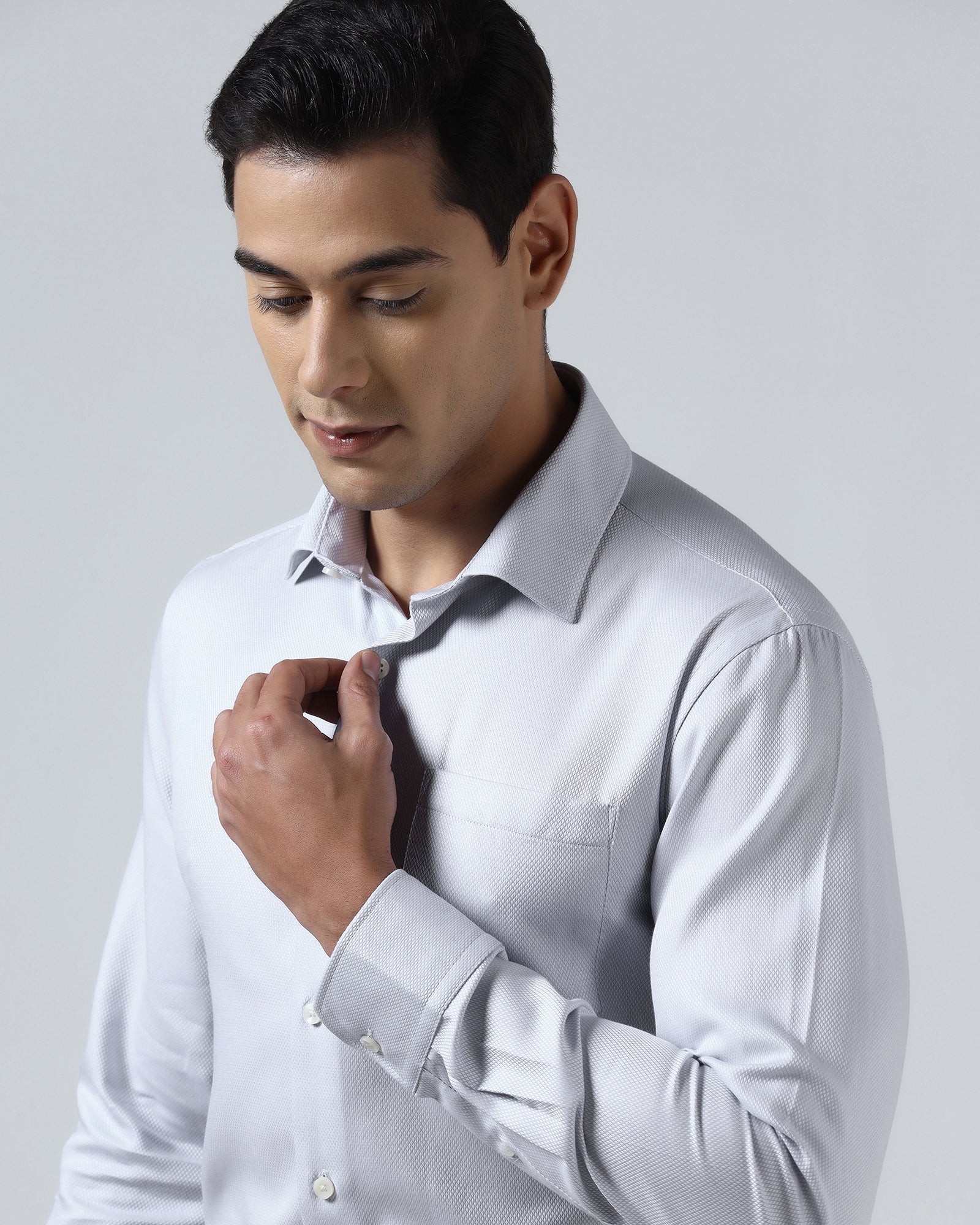 Light Blue Textured Shirt - Quinn - Image 4