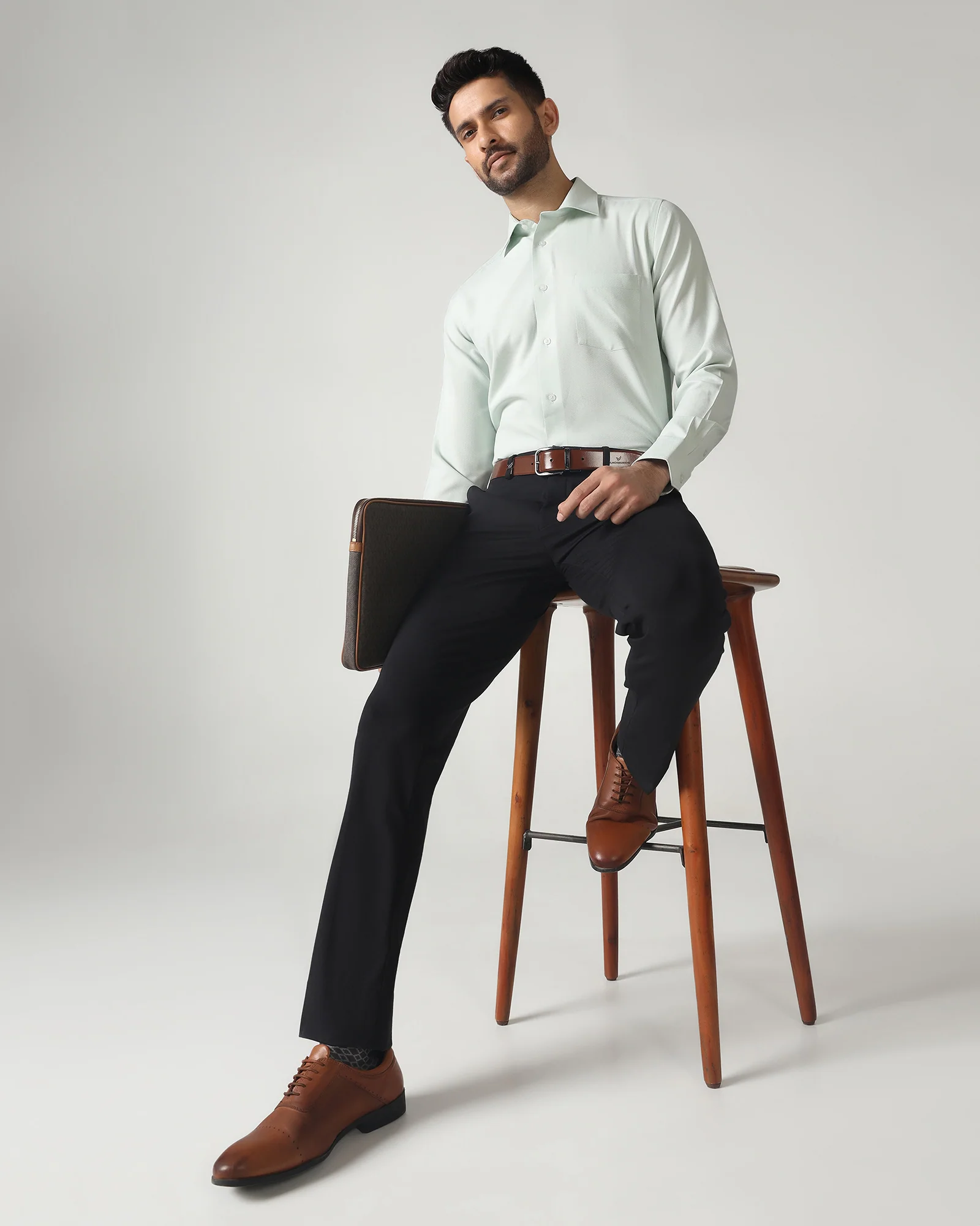 Light Green Non Iron Textured Shirt - Racob - Image 6