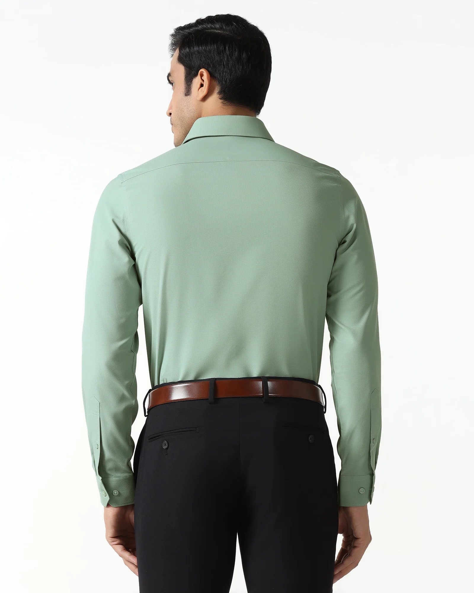 Light Green Non Iron Textured Shirt - Relay - Image 2