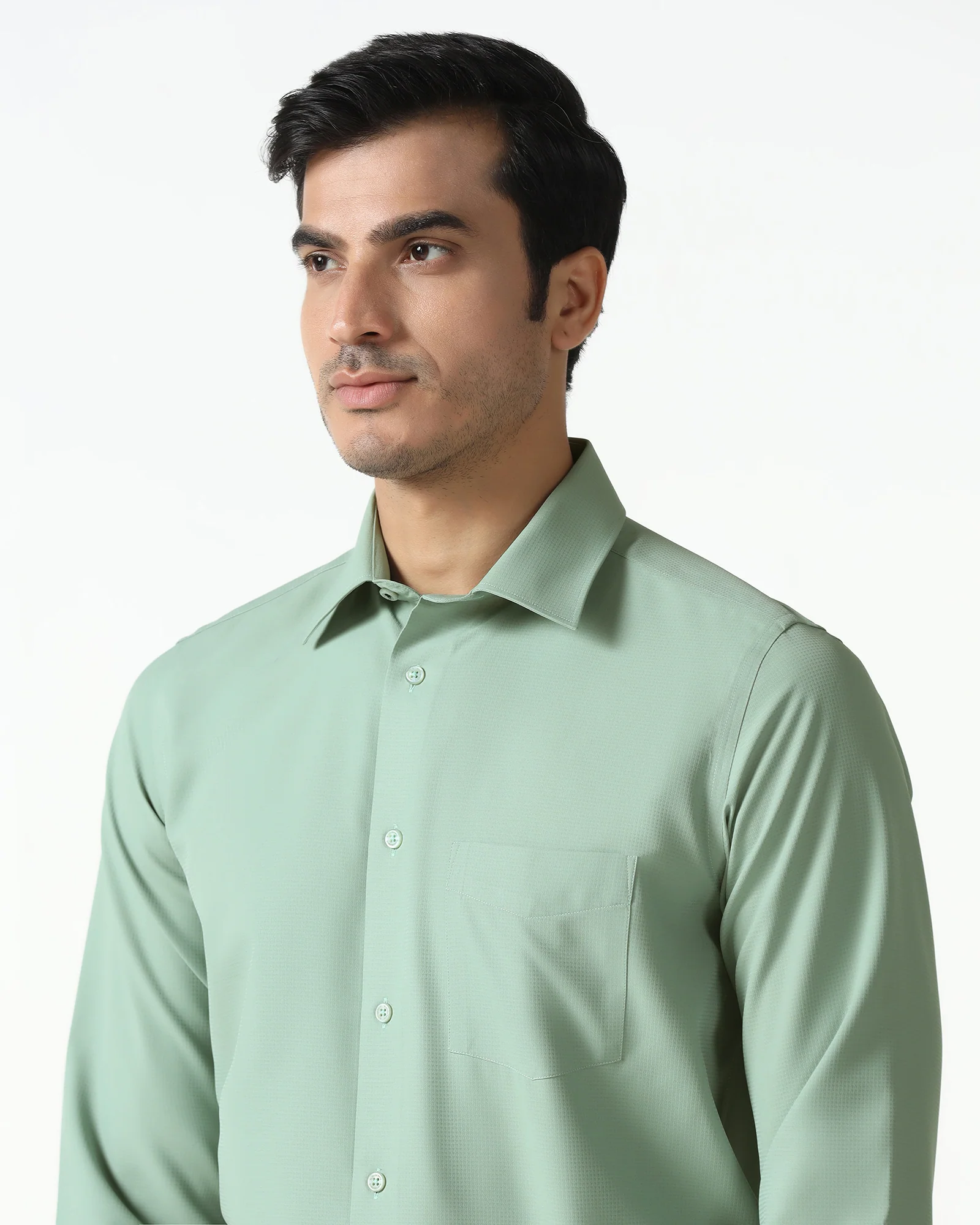 Light Green Non Iron Textured Shirt - Relay - Image 4