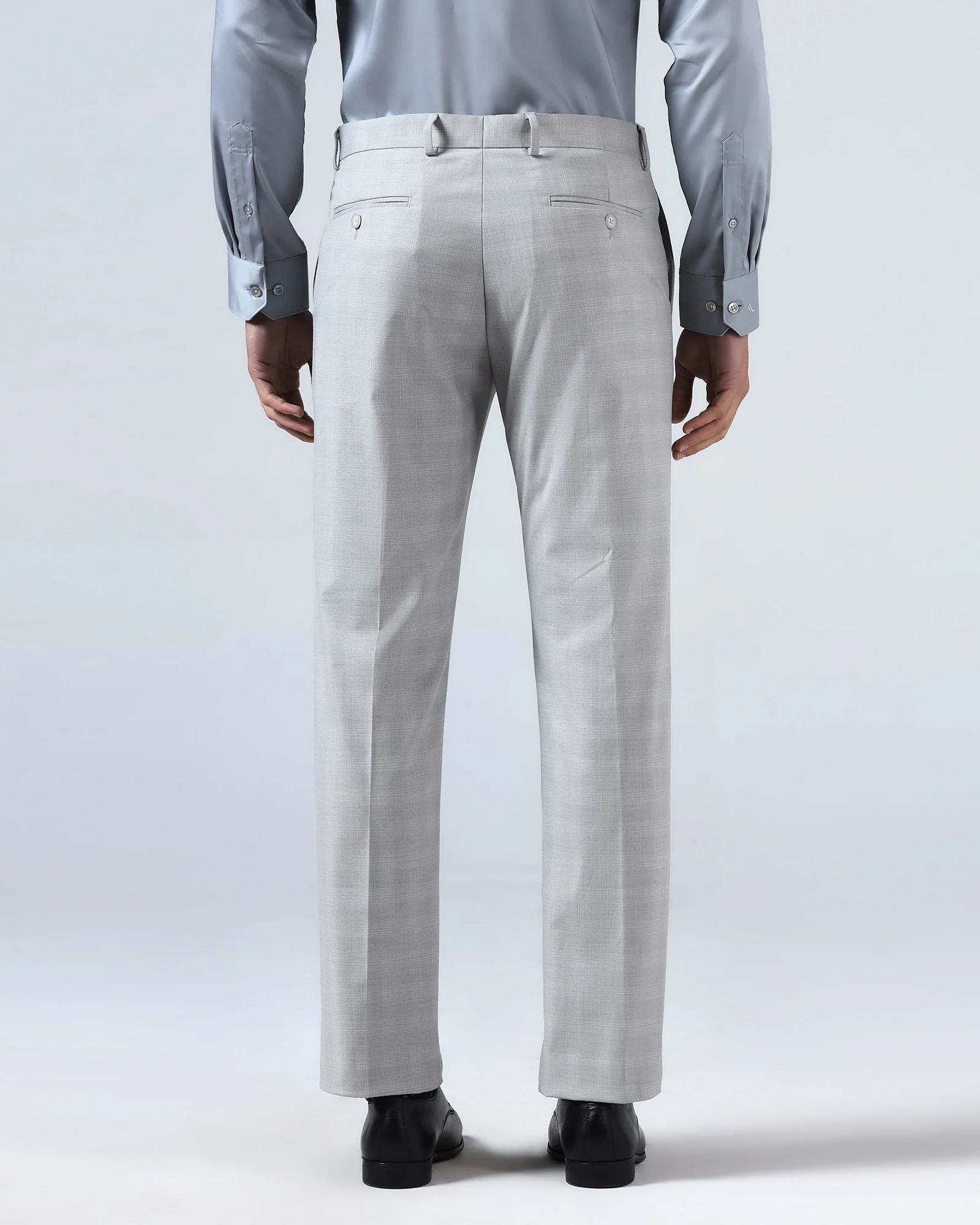 Light Grey Check Trouser - Rogers - Image 2