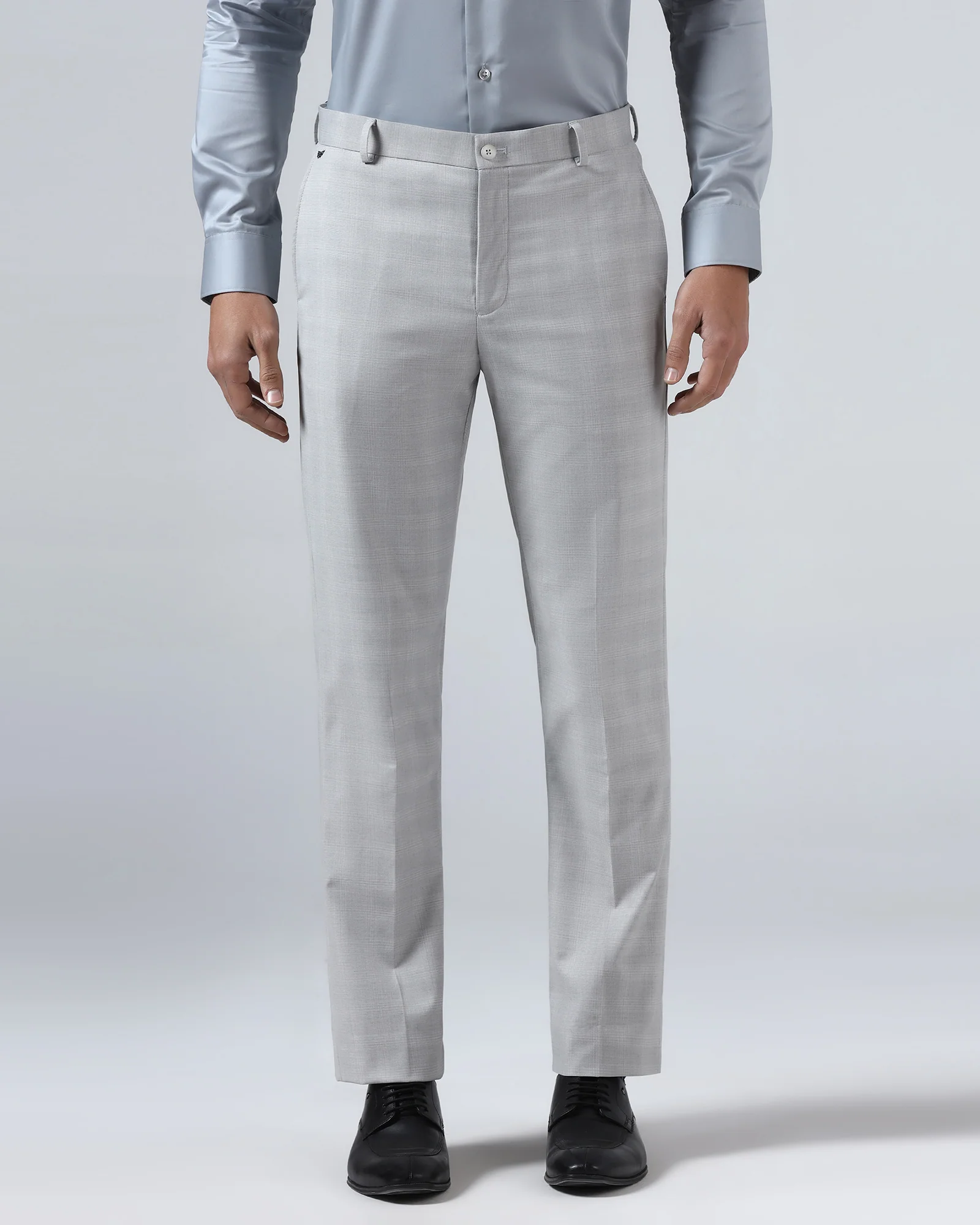 Light Grey Check Trouser - Rogers - Image 3