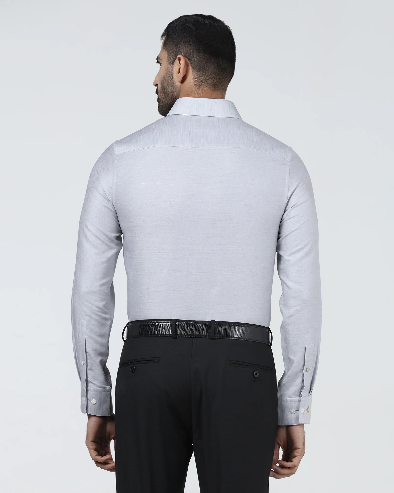 Light Grey Luxe Solid Shirt - Pilot - Image 2