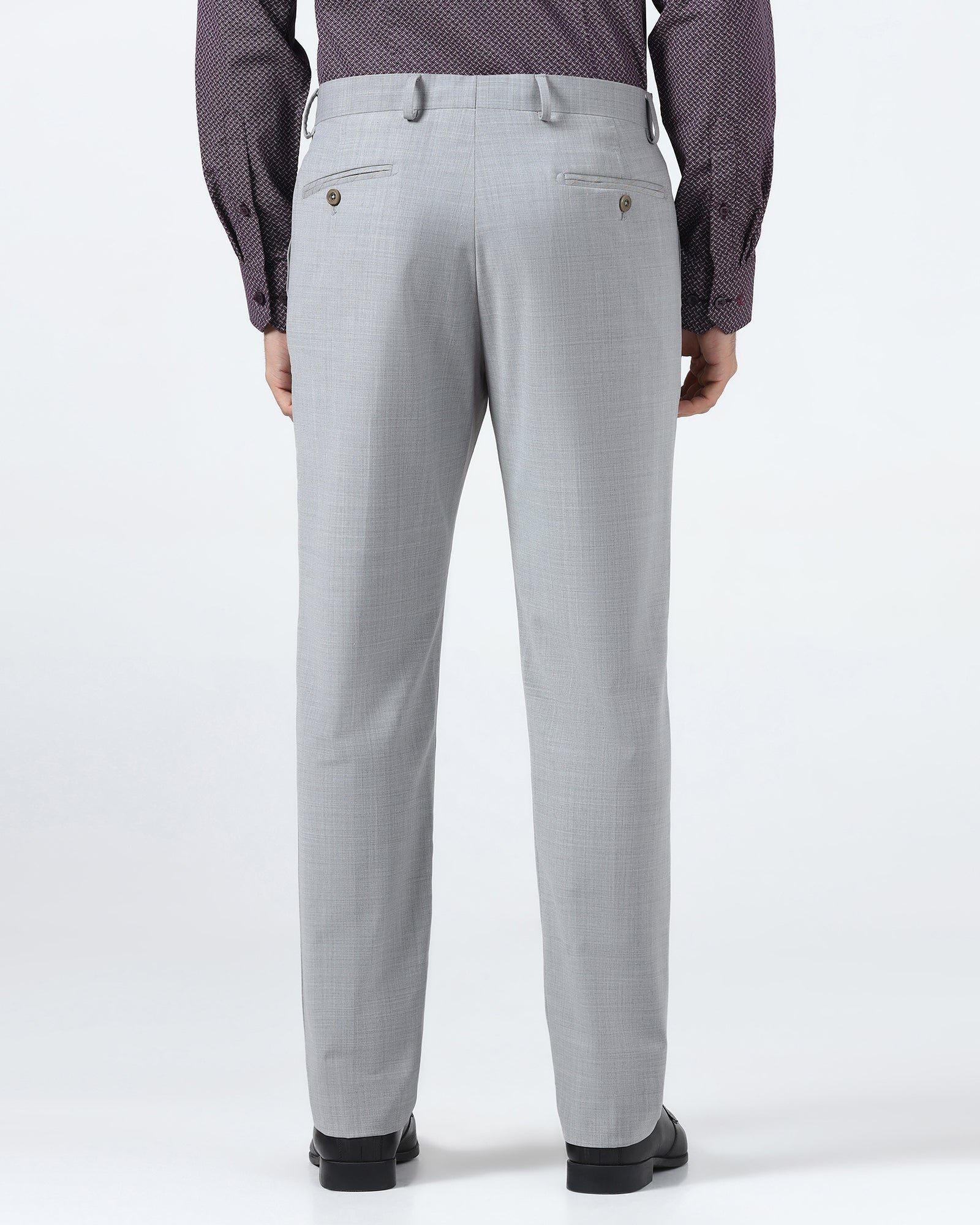 Light Grey Luxe Solid Trouser - Mike - Image 2