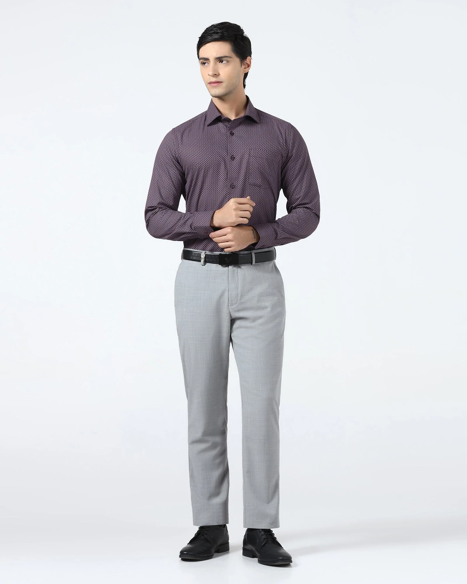 Light Grey Luxe Solid Trouser - Mike - Image 3