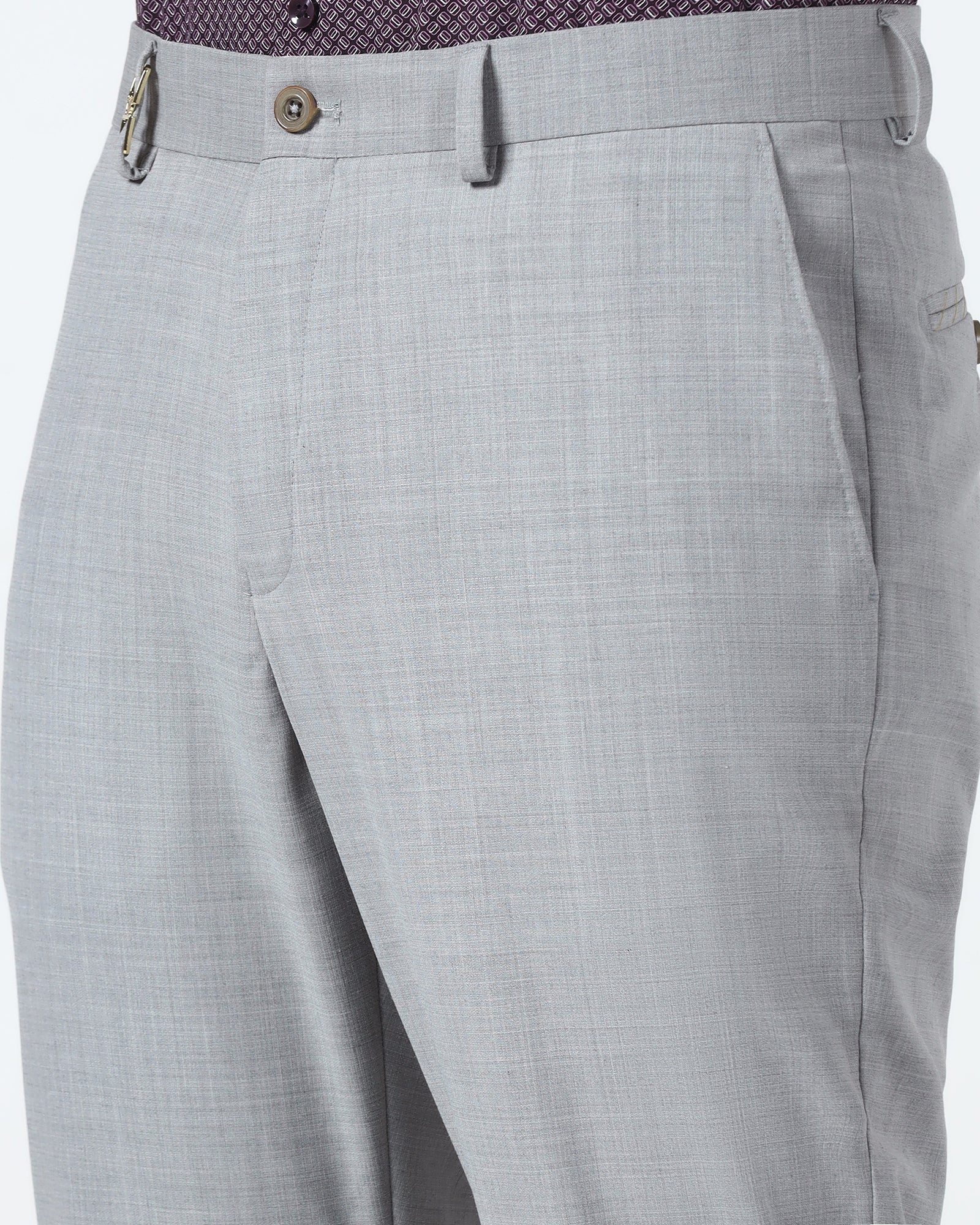 Light Grey Luxe Solid Trouser - Mike - Image 4
