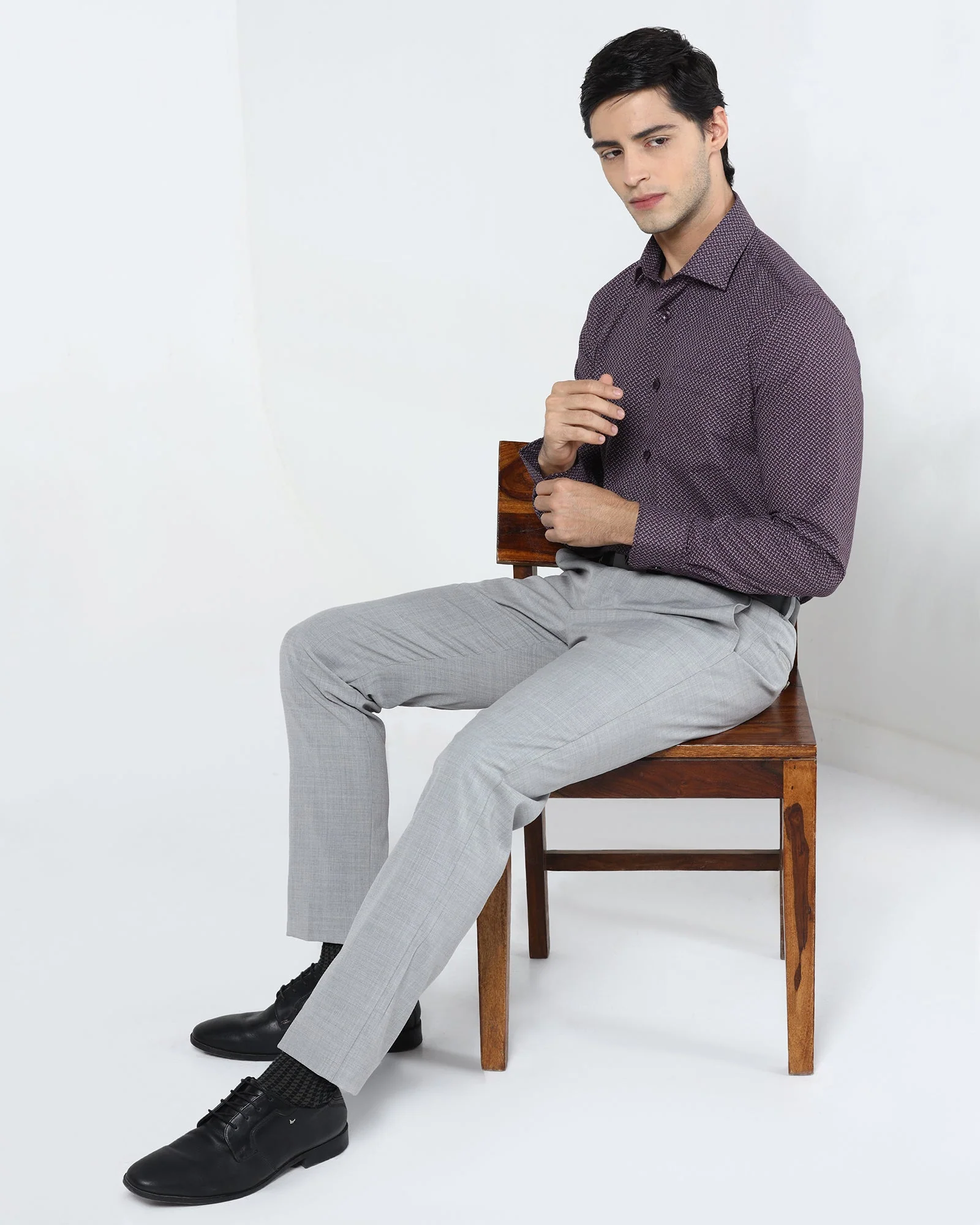 Light Grey Luxe Solid Trouser - Mike - Image 7