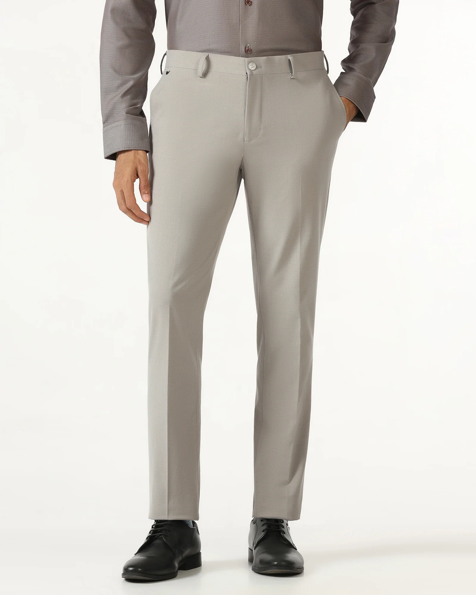 Light Grey Solid Trouser - Johny - Image 3