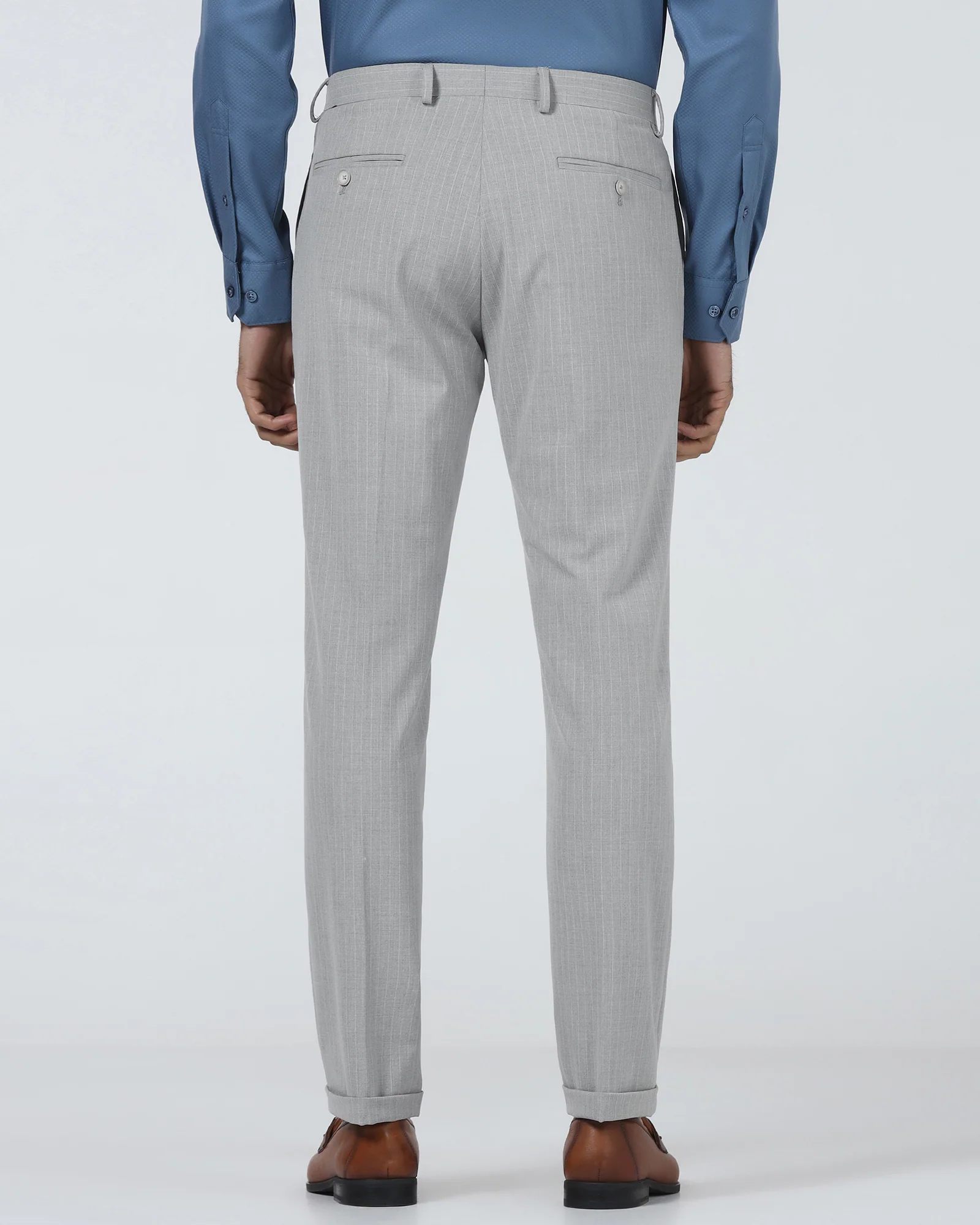 Light Grey Stripe Trouser - Warren - Image 2