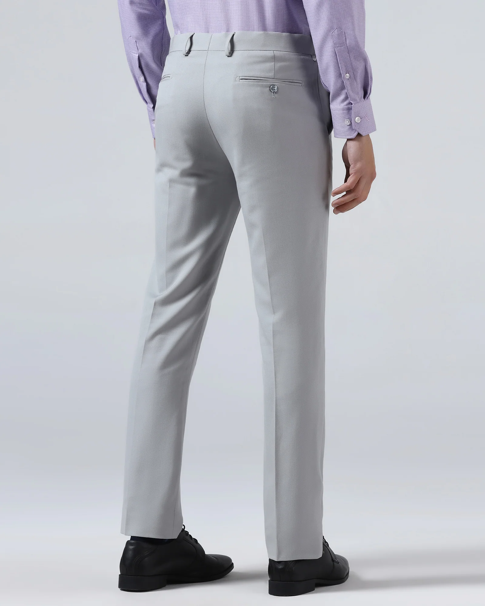 Light Grey Technowaist Textured Trouser - Alex - Image 2