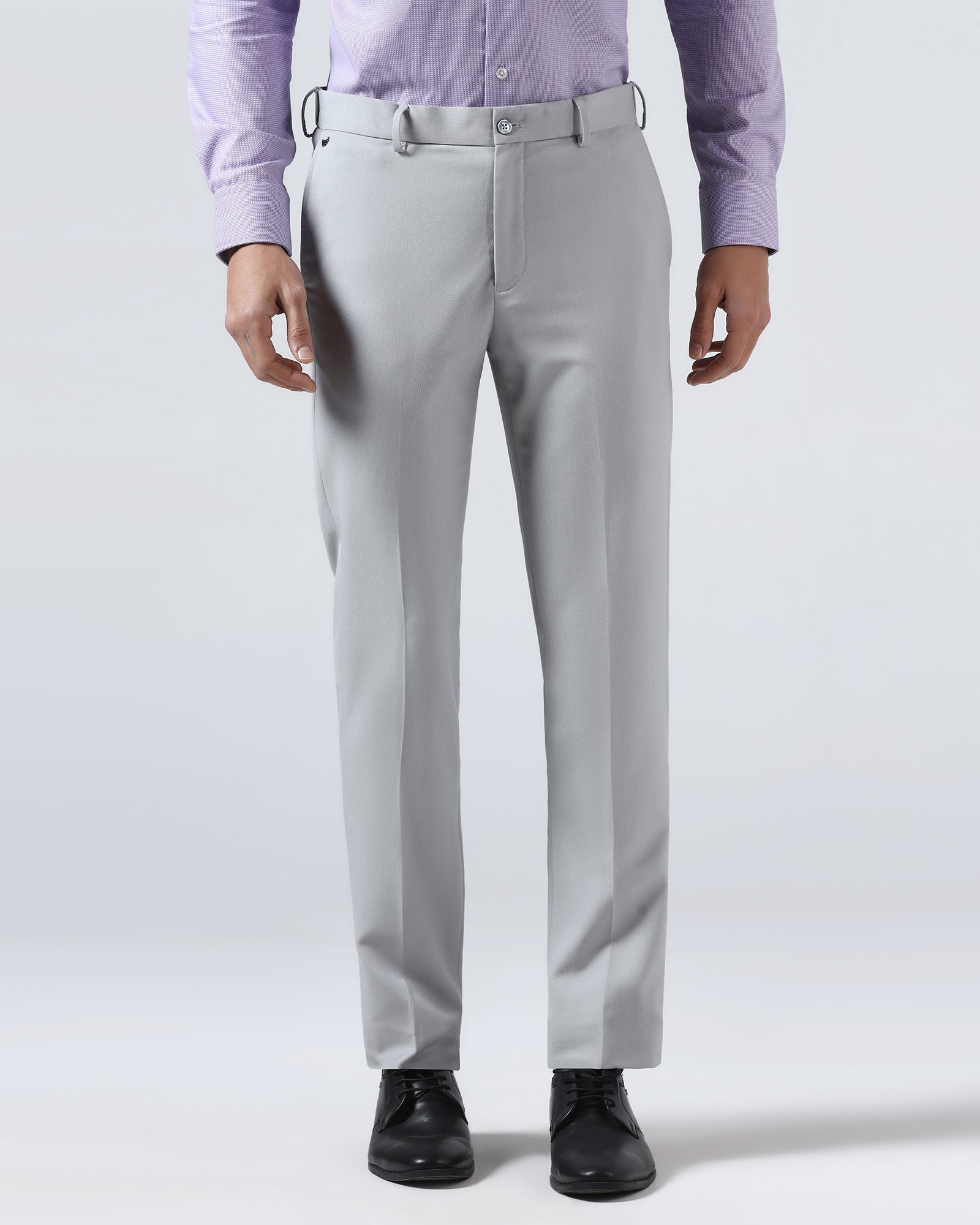 Light Grey Technowaist Textured Trouser - Alex - Image 3