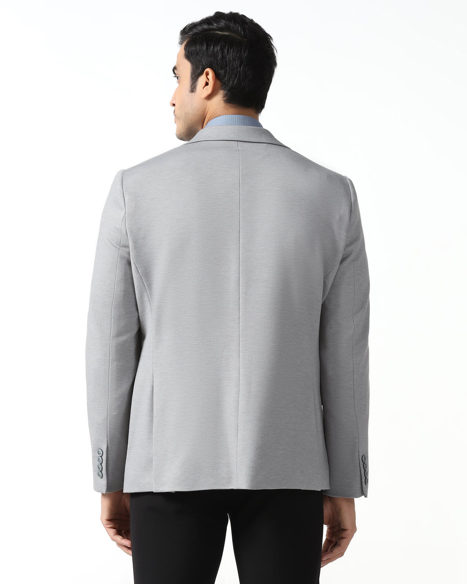 Light Grey Textured Blazer - Walker - Image 2