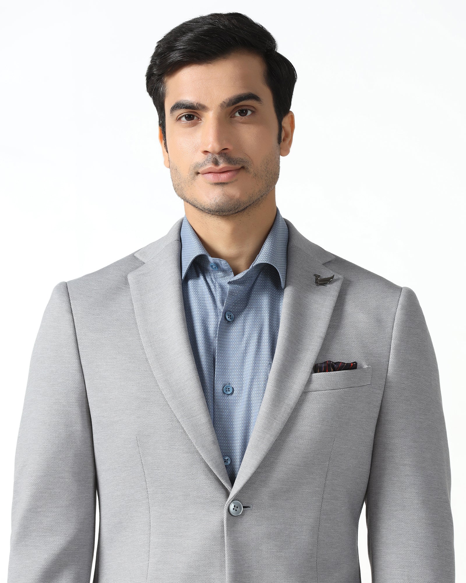 Light Grey Textured Blazer - Walker - Image 4