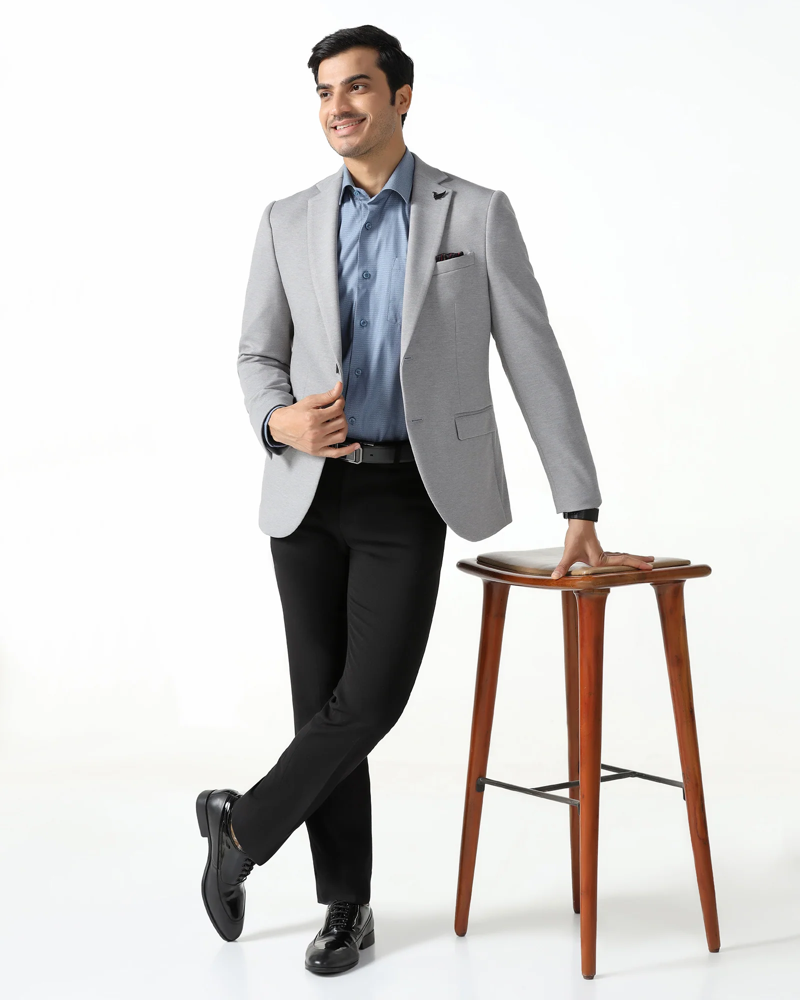 Light Grey Textured Blazer - Walker - Image 8