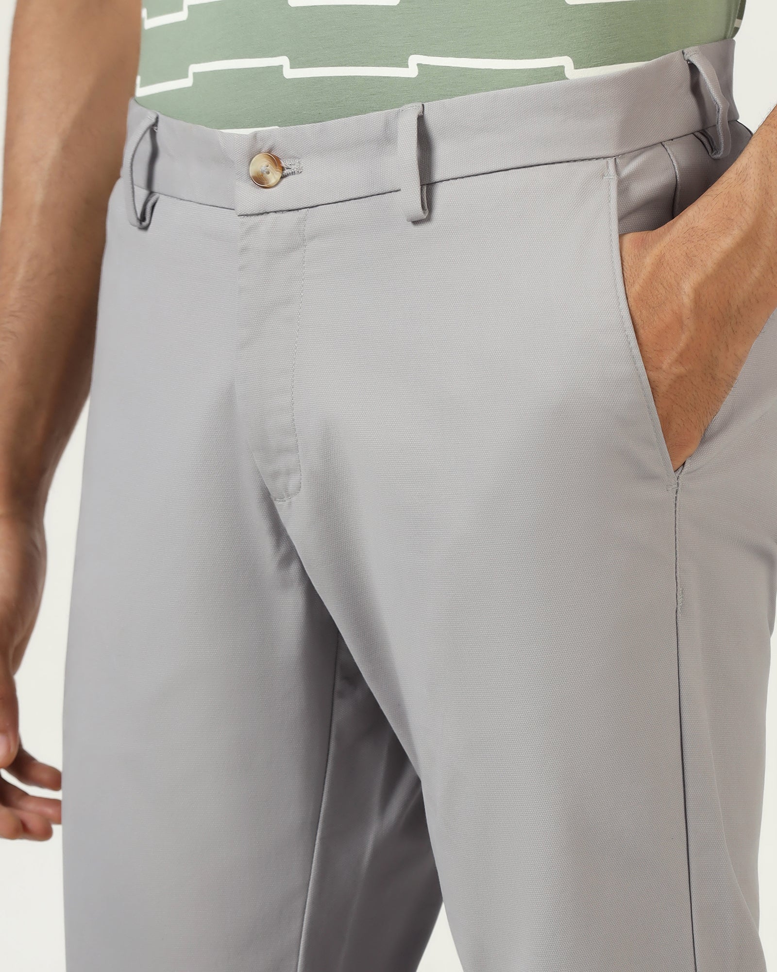 Light Grey Textured Khakis - Karis - Image 4