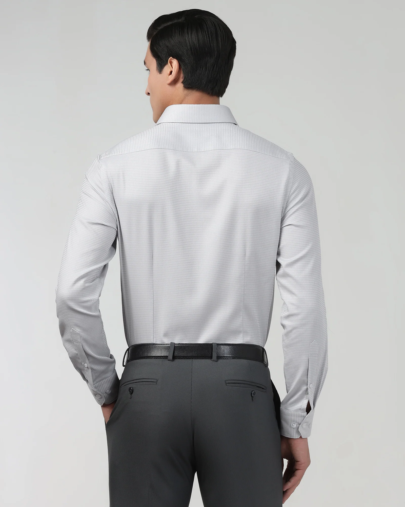 Light Grey Textured Shirt - Brice - Image 2
