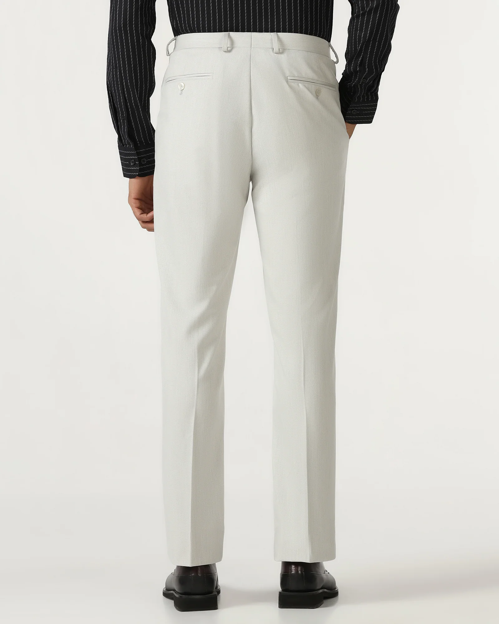 Light Grey Textured Trouser - Chivas - Image 2