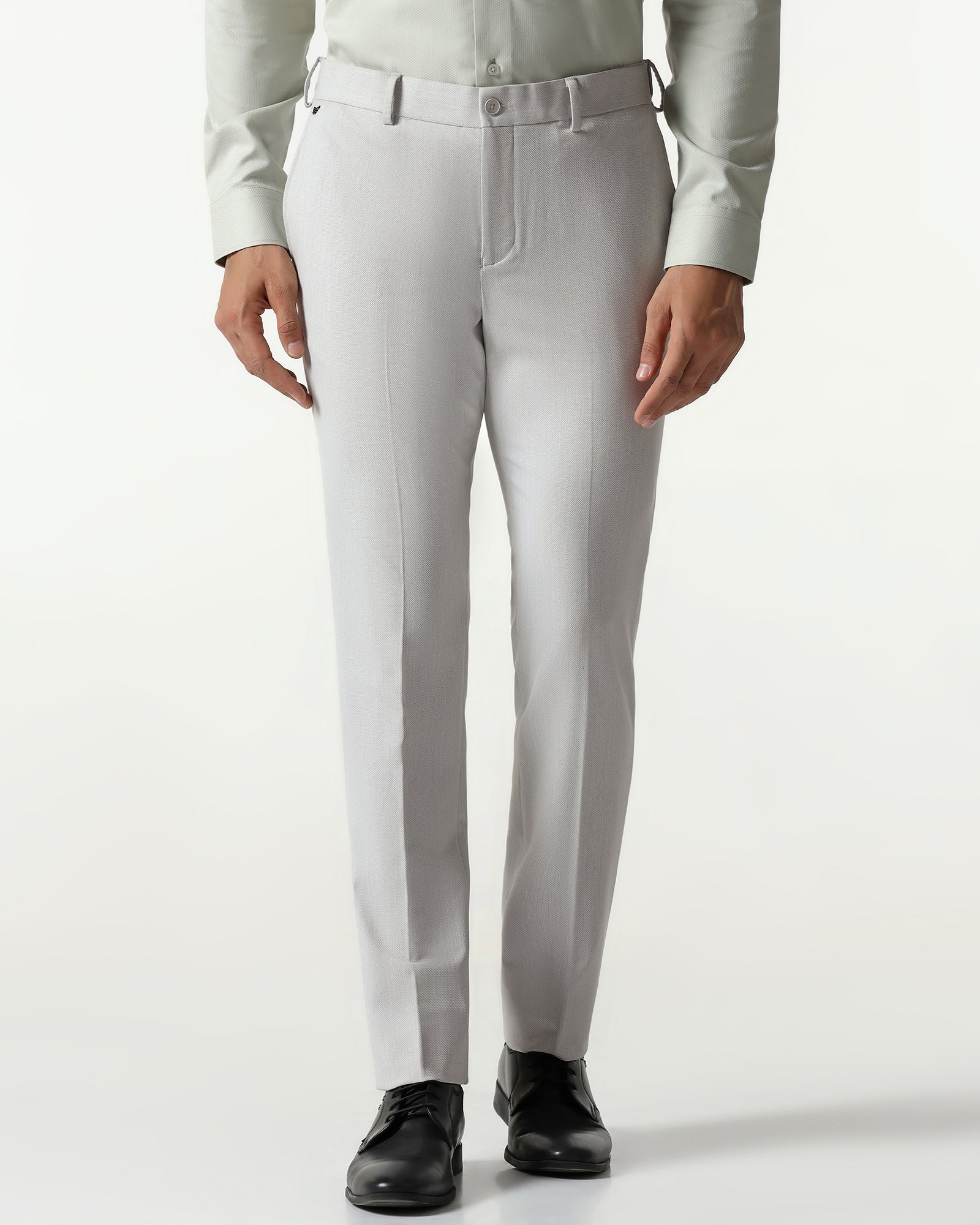 Light Grey Textured Trouser - Chivas - Image 3