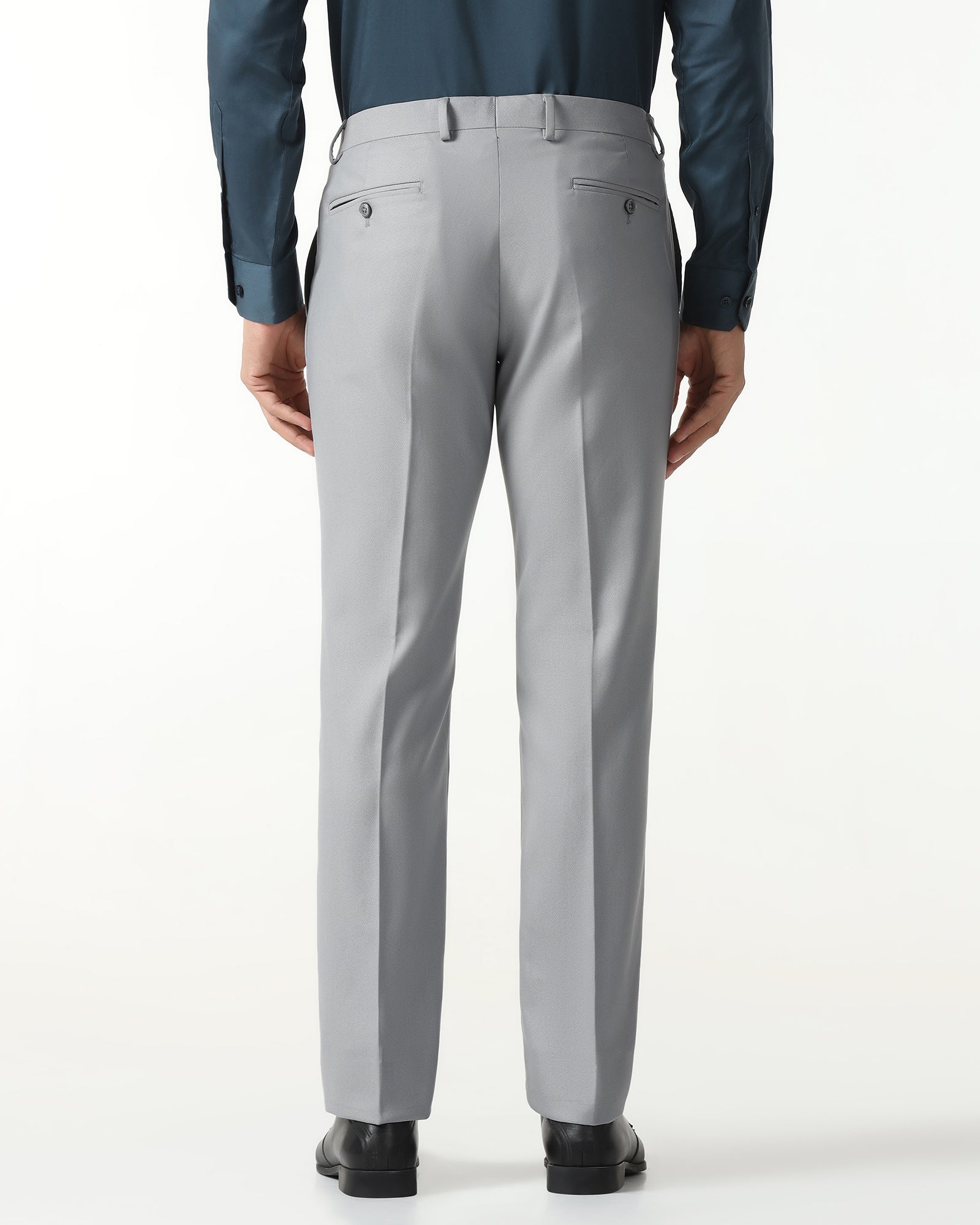 Light Grey Textured Trouser - Monk - Image 2