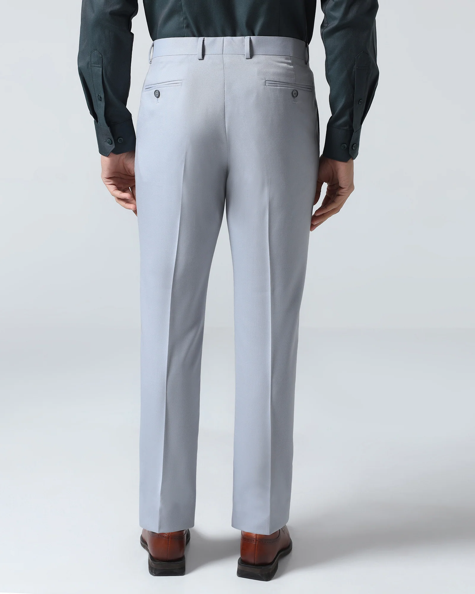 Light Grey Textured Trouser - Peroni - Image 2