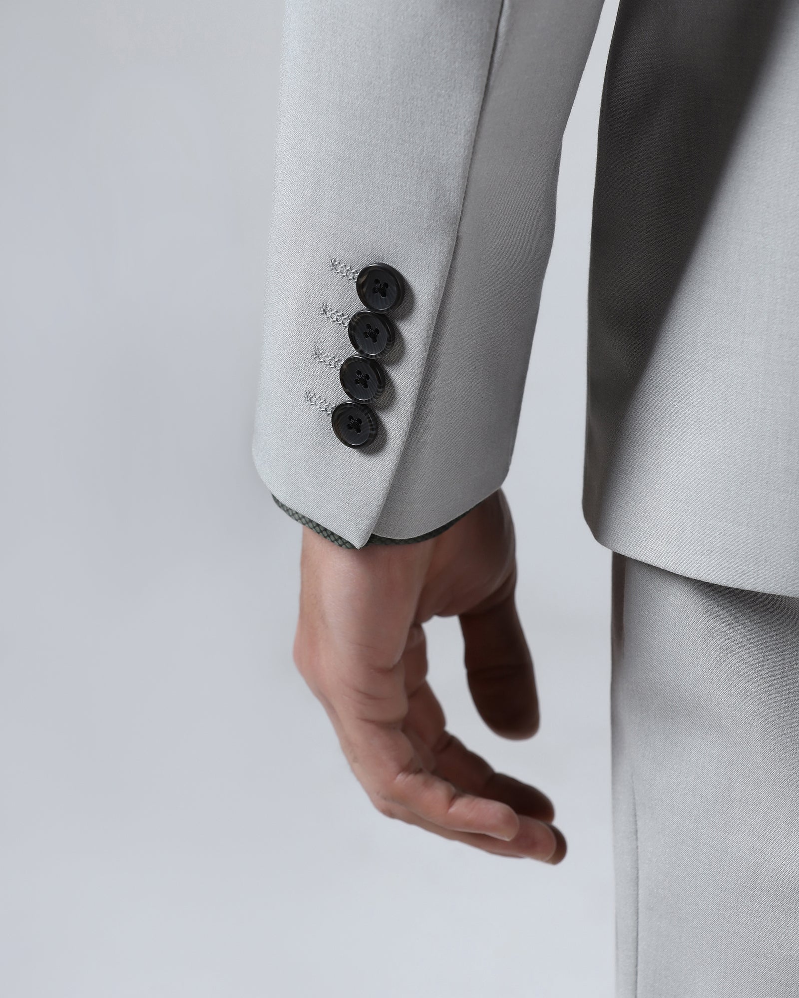 Light Grey Two Piece Solid Suit - Hedra - Image 5