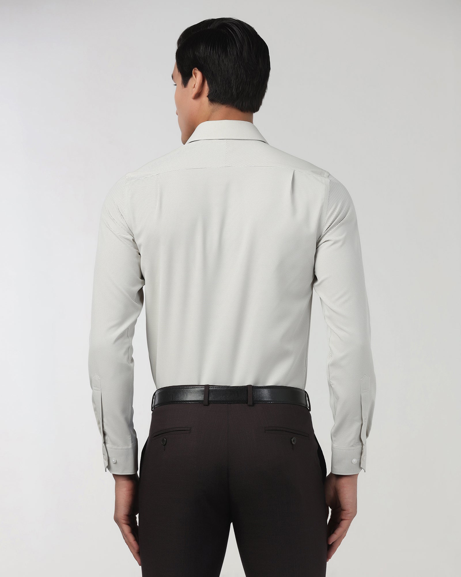 Light Olive Non Iron Textured Shirt - Rise E - Image 2