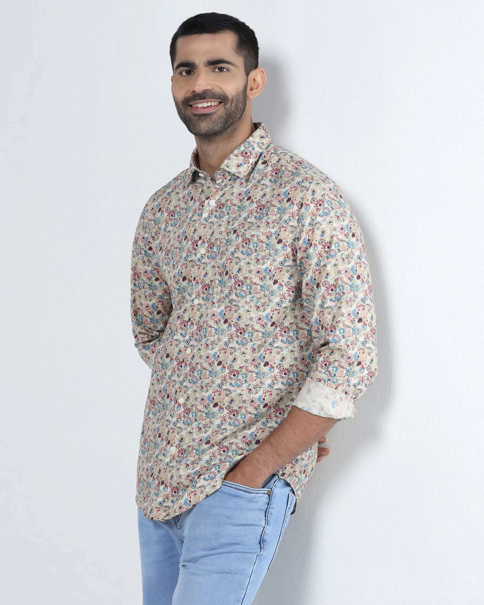 Light Olive Printed Shirt - Rody - Image 7