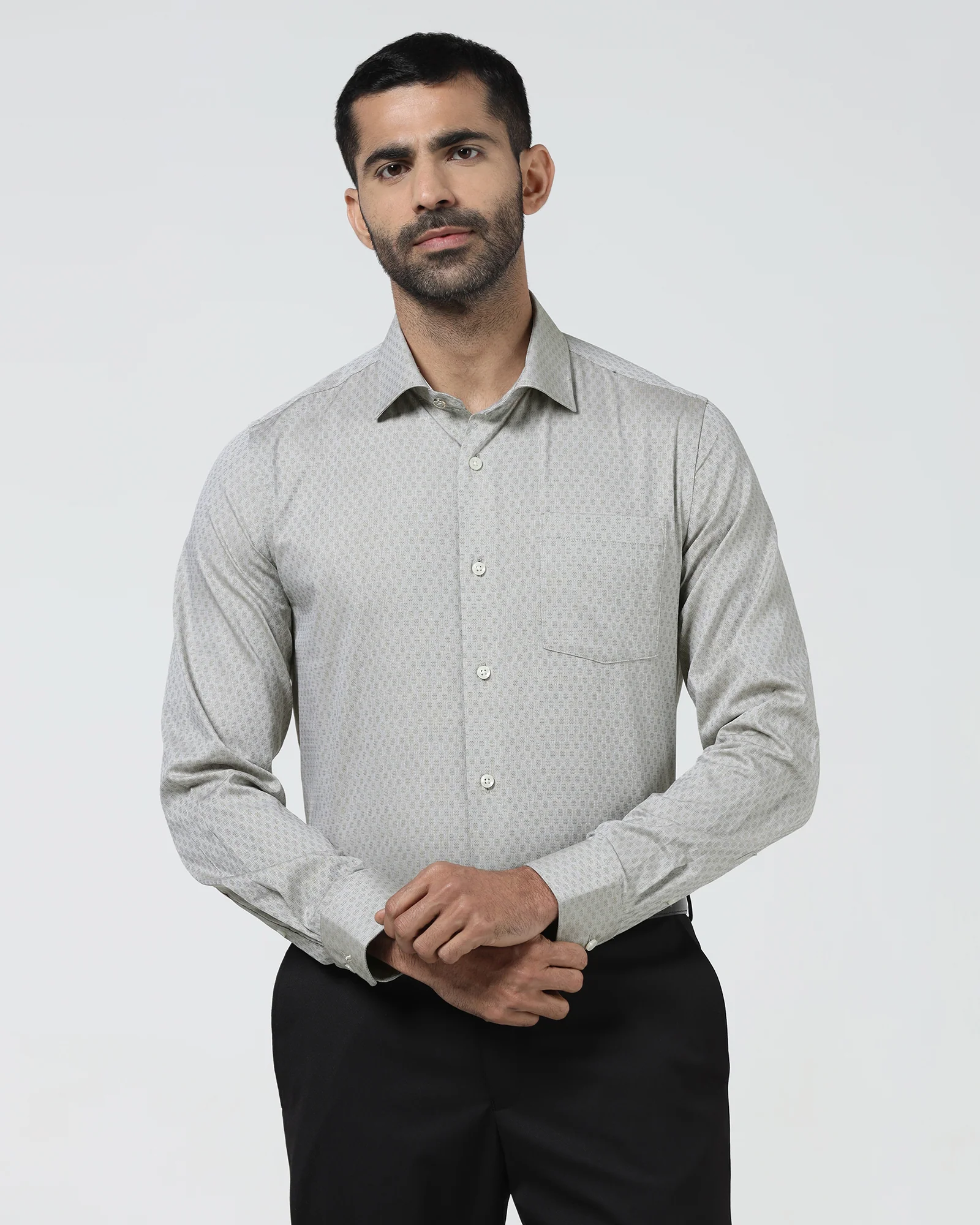 Light Olive Textured Shirt - Seon